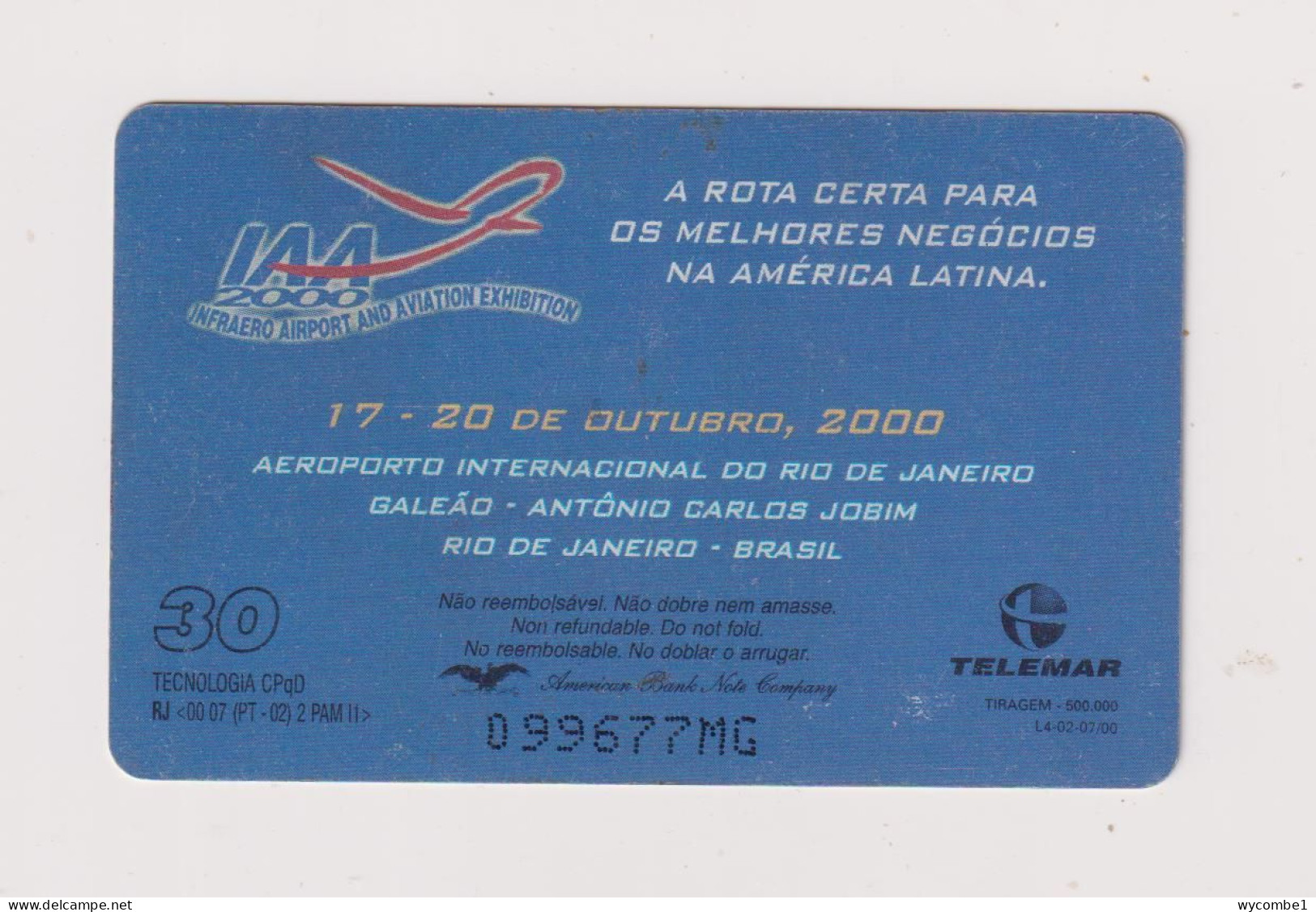BRASIL -  Airports Inductive  Phonecard - Brasile