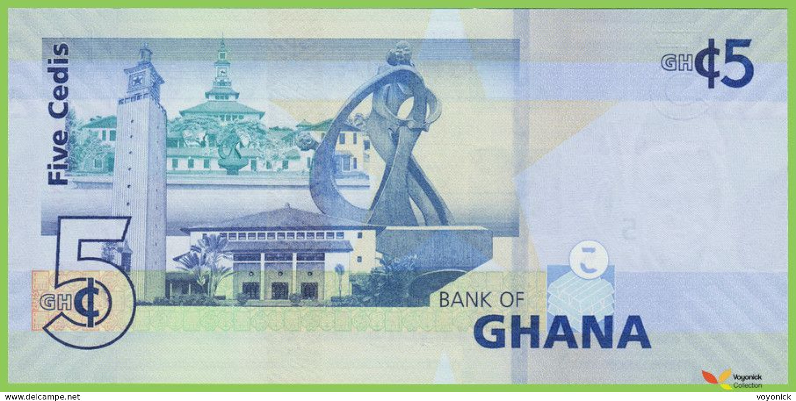Voyo GHANA 5 Cedis 2019 P46a B156a UA UNC - Ghana