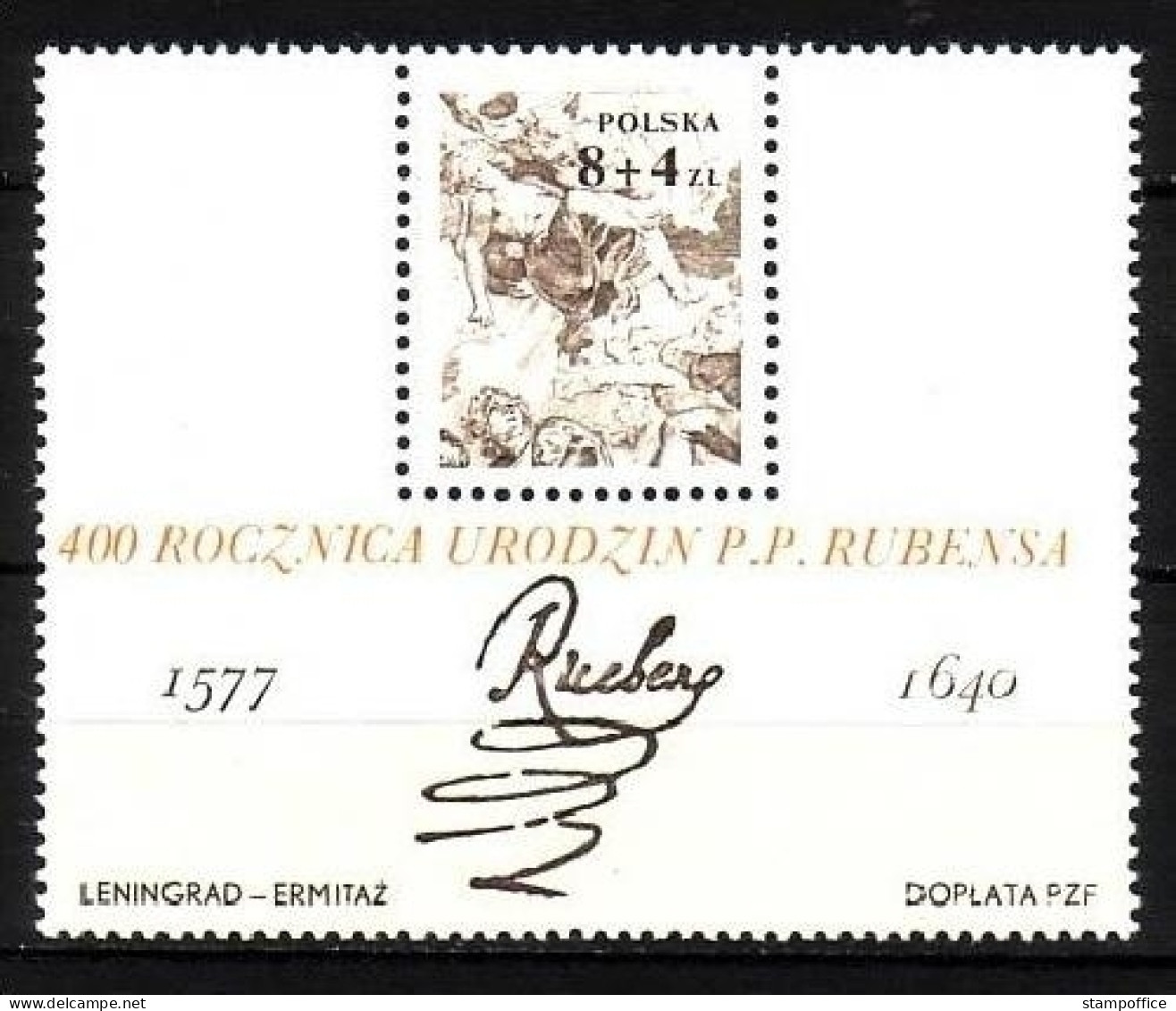 POLEN BLOCK 67 POSTFRISCH(MINT) AQUARELL RUBENS 1977 - Blocs & Feuillets