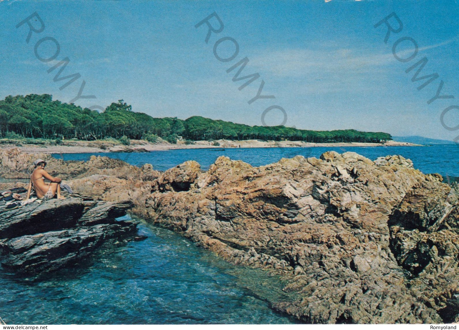 CARTOLINA  C3 SANTA LUCIA DI SINISCOLA,NUORO,SARDEGNA PITTORESCA-SCOGLIERE ROSSE-MARE,SOLE,VACANZA,VIAGGIATA 1981 - Nuoro