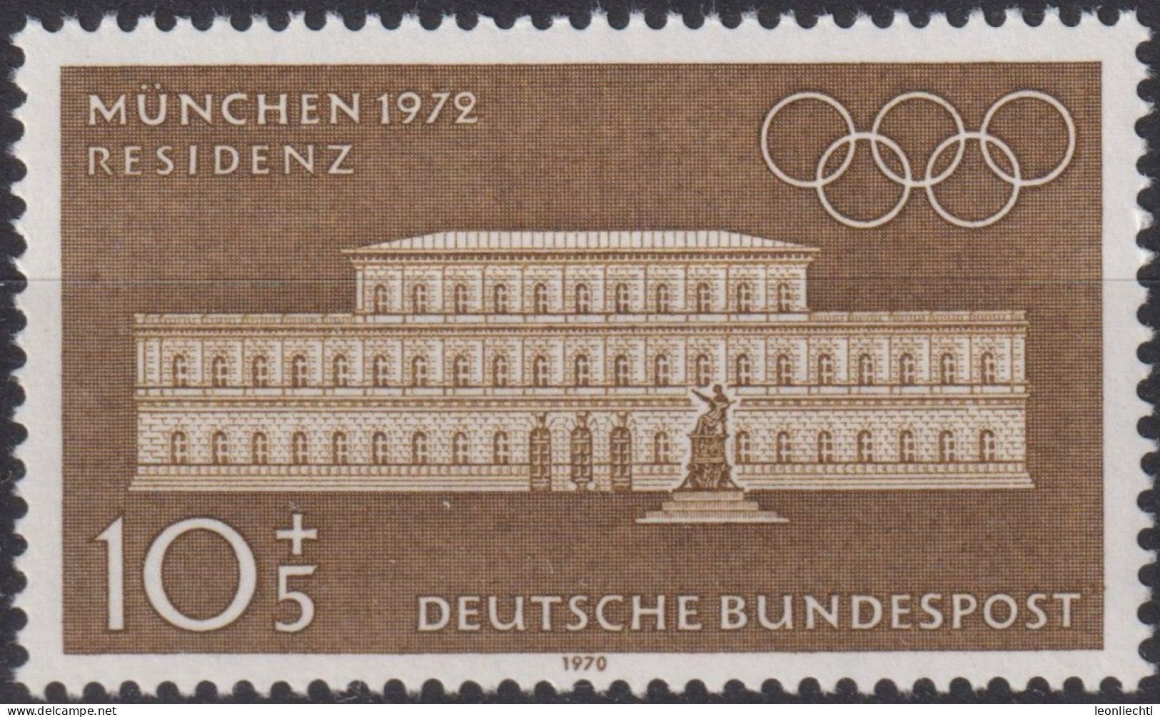 1970 BRD, ** Mi:DE 624, Sn:DE B459, Yt:DE 487, Residenz, Olympische Sommerspiele 1972 München - Summer 1972: Munich