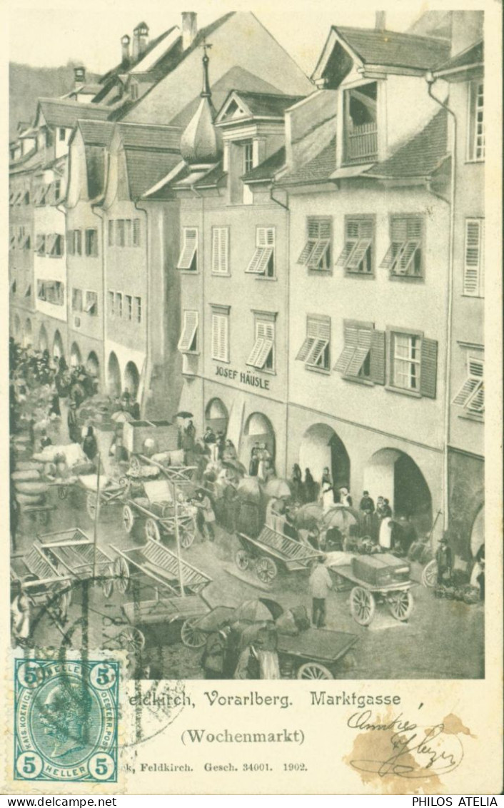CPA CP Autriche Feldkirch Vorarlberg Marktgasse (Wochenmarkt) CAD 1905 - Feldkirch