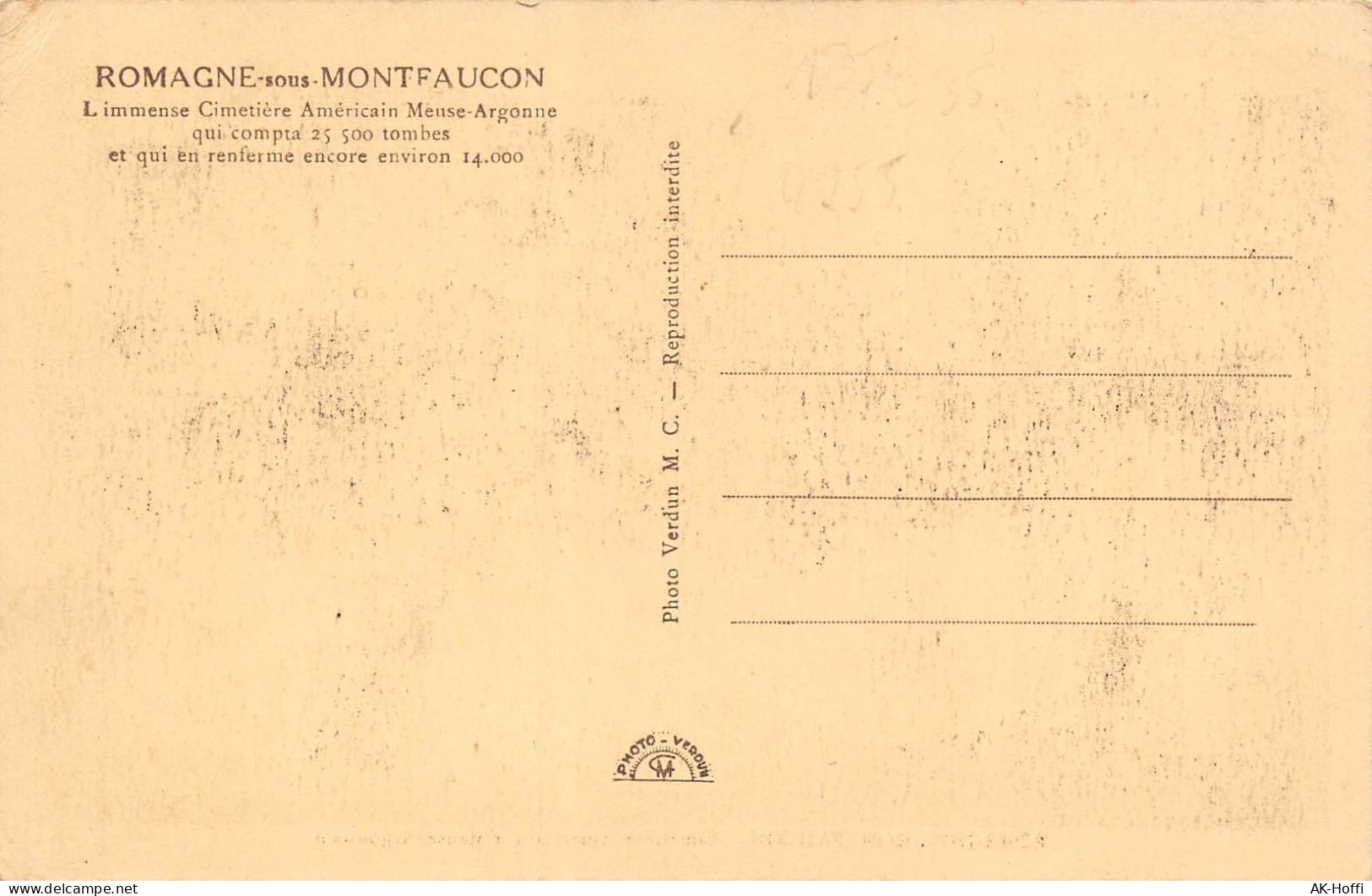 Romagne Sous Montfaucon Lothringen Meuse, L'immense Cimetiere Americain - Lothringen