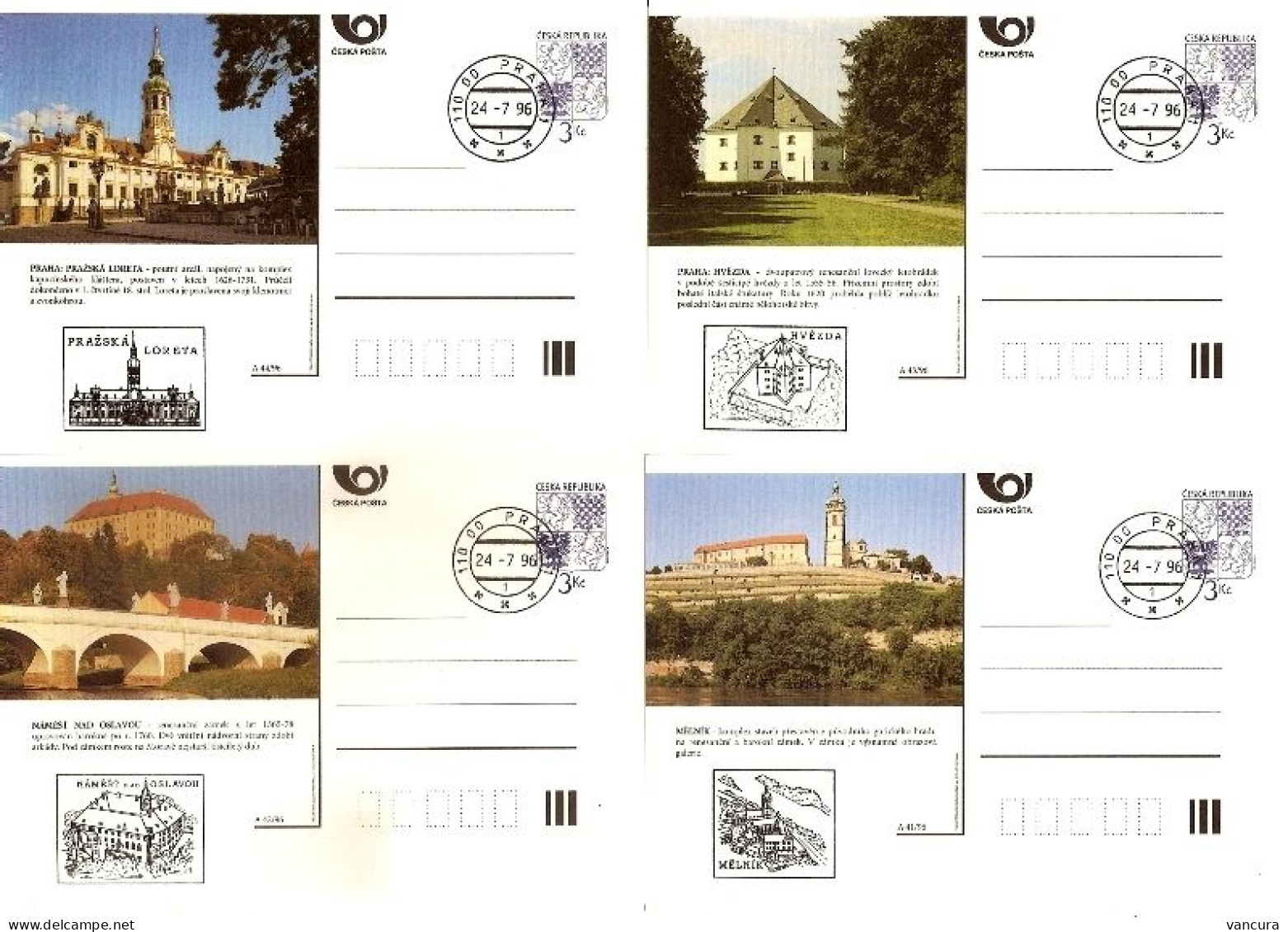 CDV 19 B Czech Republic Architecture 1996 - Castillos