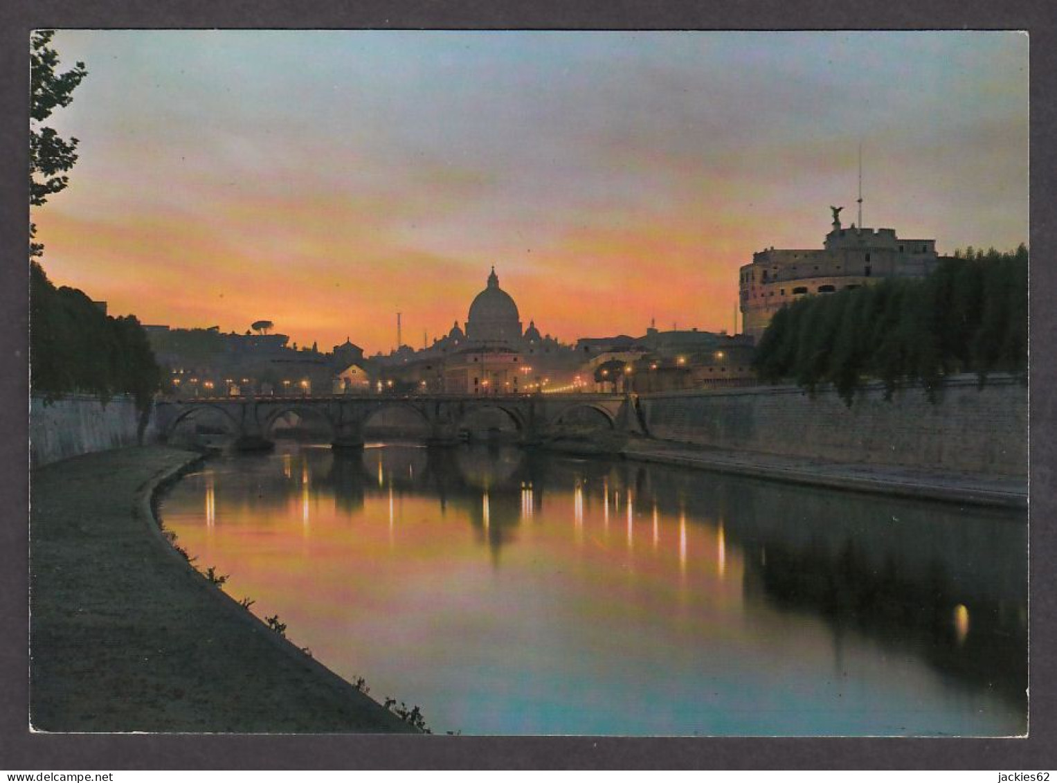 080884/ ROMA, Castel S. Angelo E Cupola Di S. Pietro Al Tramonto  - Panoramische Zichten, Meerdere Zichten