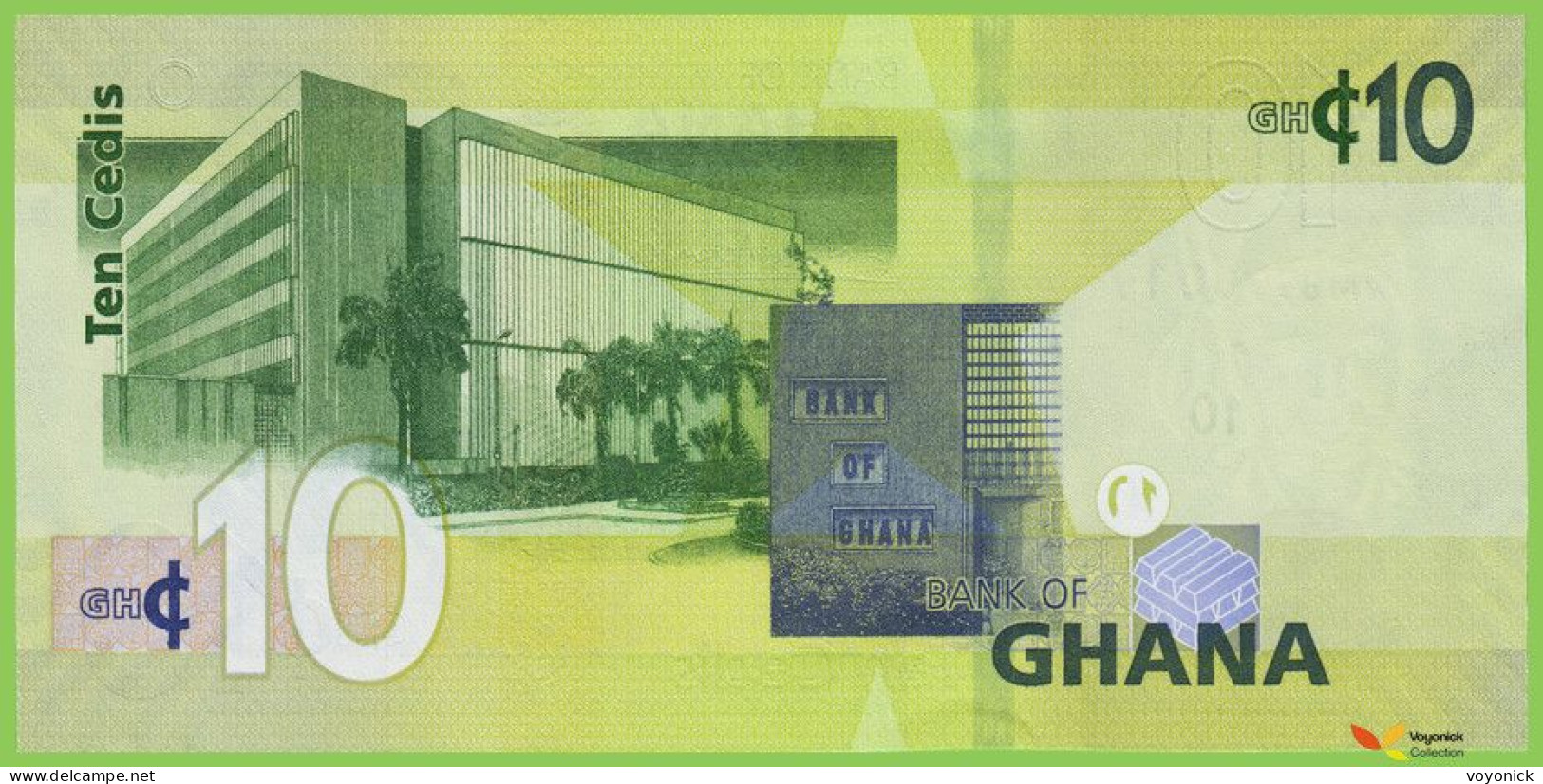 Voyo GHANA 10 Cedis 2019 P47 B157a WM UNC - Ghana