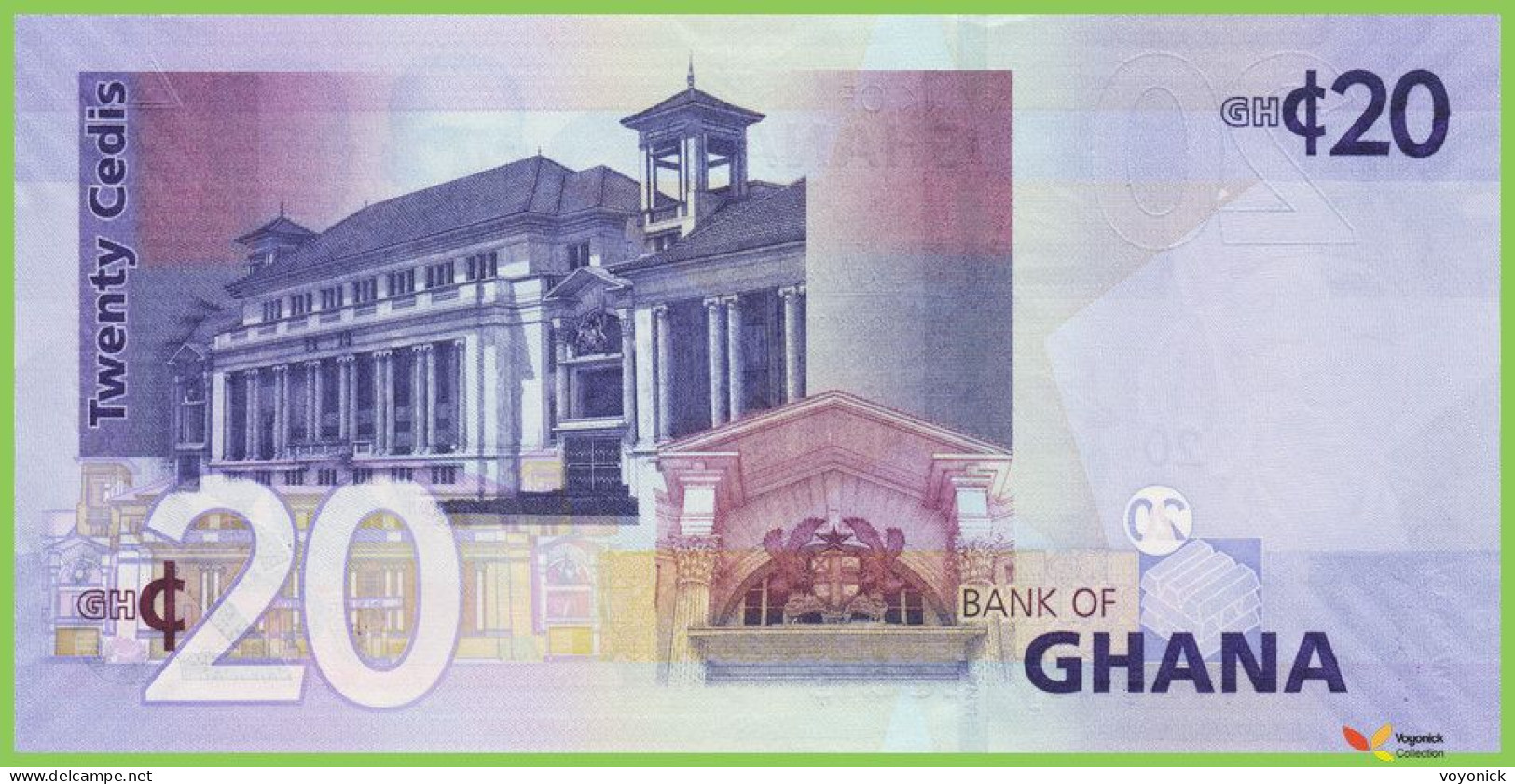 Voyo GHANA 20 Cedis 2017 P40g B148g XH UNC - Ghana