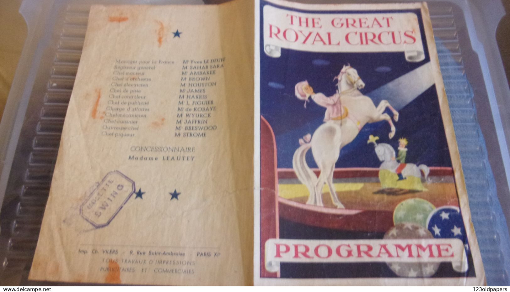 PROGRAMME CIRQUE  THE GREAT ROYAL CIRCUS  FRATELLINI VICTOR - Programmes