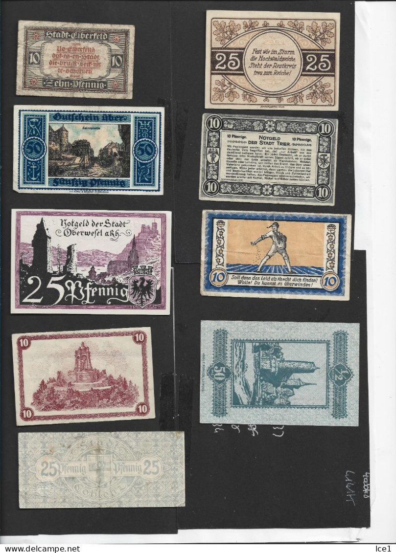 lot A40--43 notgelds  ALLEMAGNE    port en plus