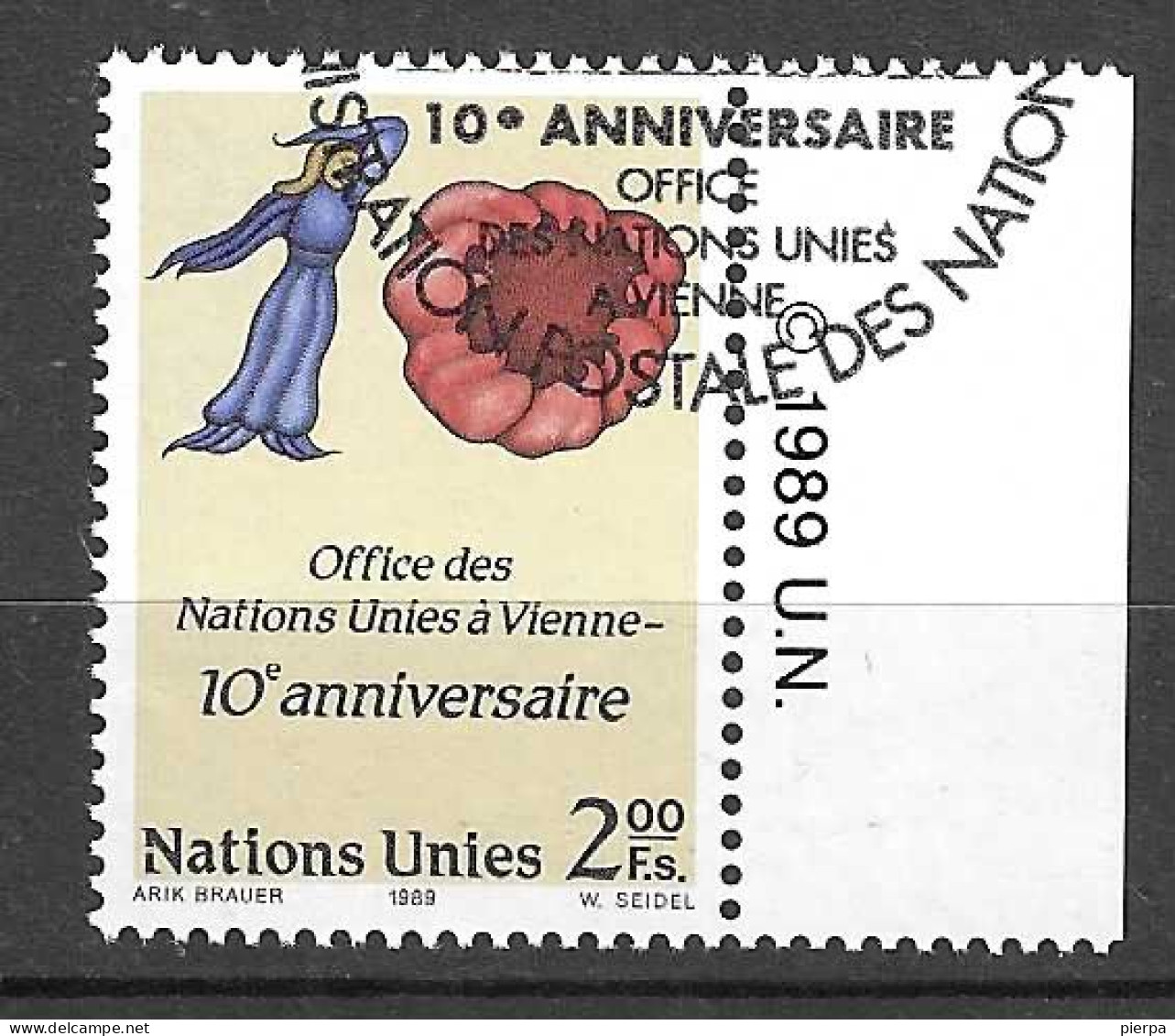 O.N.U. GENEVE - 1989 - 10° SEDE VIENNA - FR. 2,00 - USATO (YVERT 179 - MICHEL 179) - Used Stamps