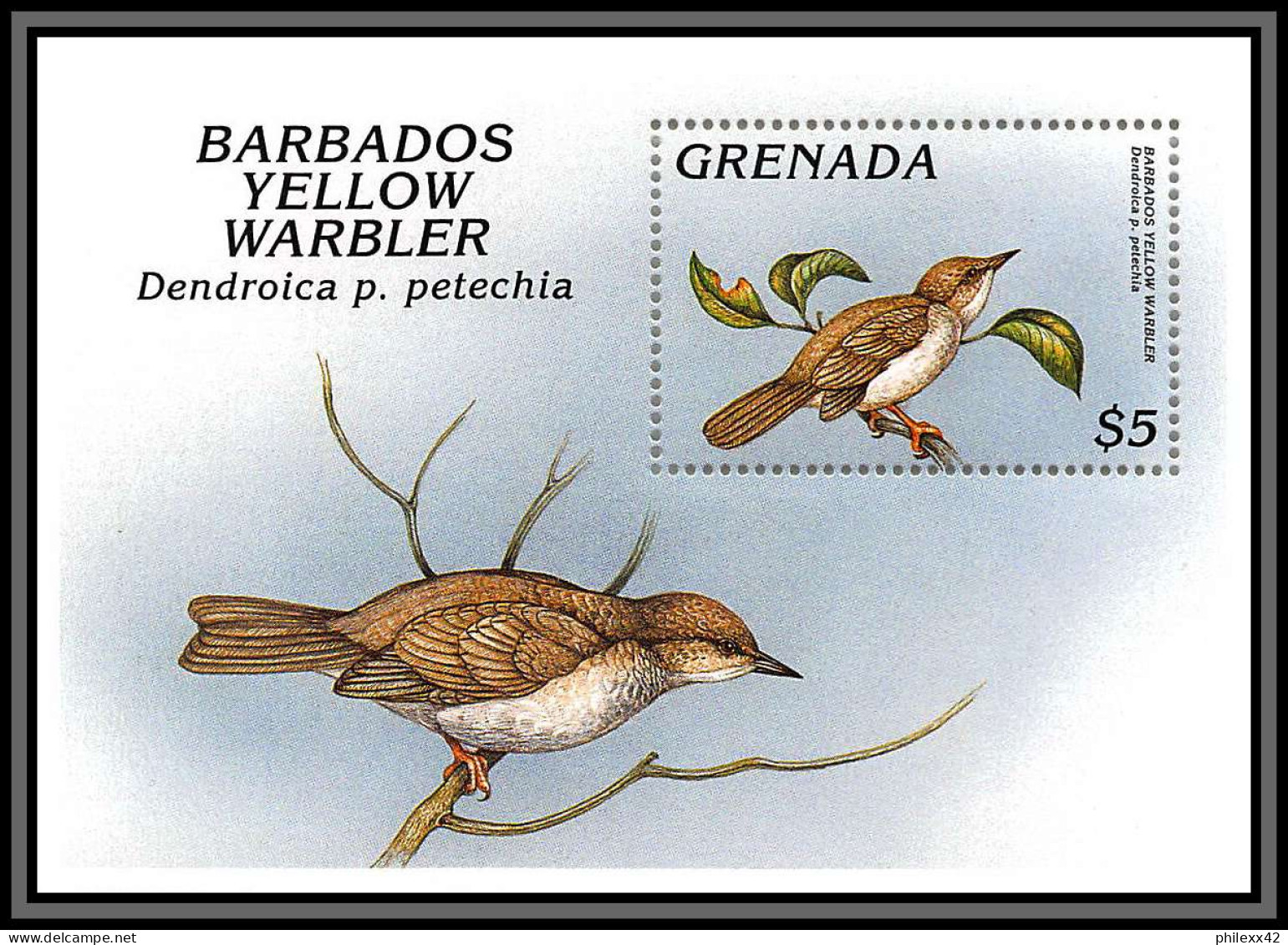 80817 Grenada Mi N°439 TB Neuf ** MNH Oiseaux Birds Bird Warbler Parulidés Passereaux 1996 - Zangvogels