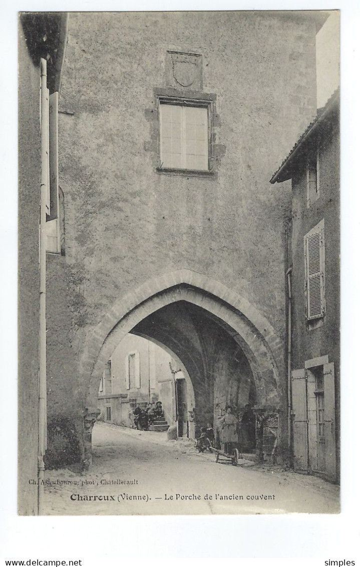 Type Blanc En Bande 3, Yvert 111 émis En 1925 Oblitéré De CADOUIN (DORDOGNE) Sur CPA De CHARROUX (VIENNE) - 1900-29 Blanc