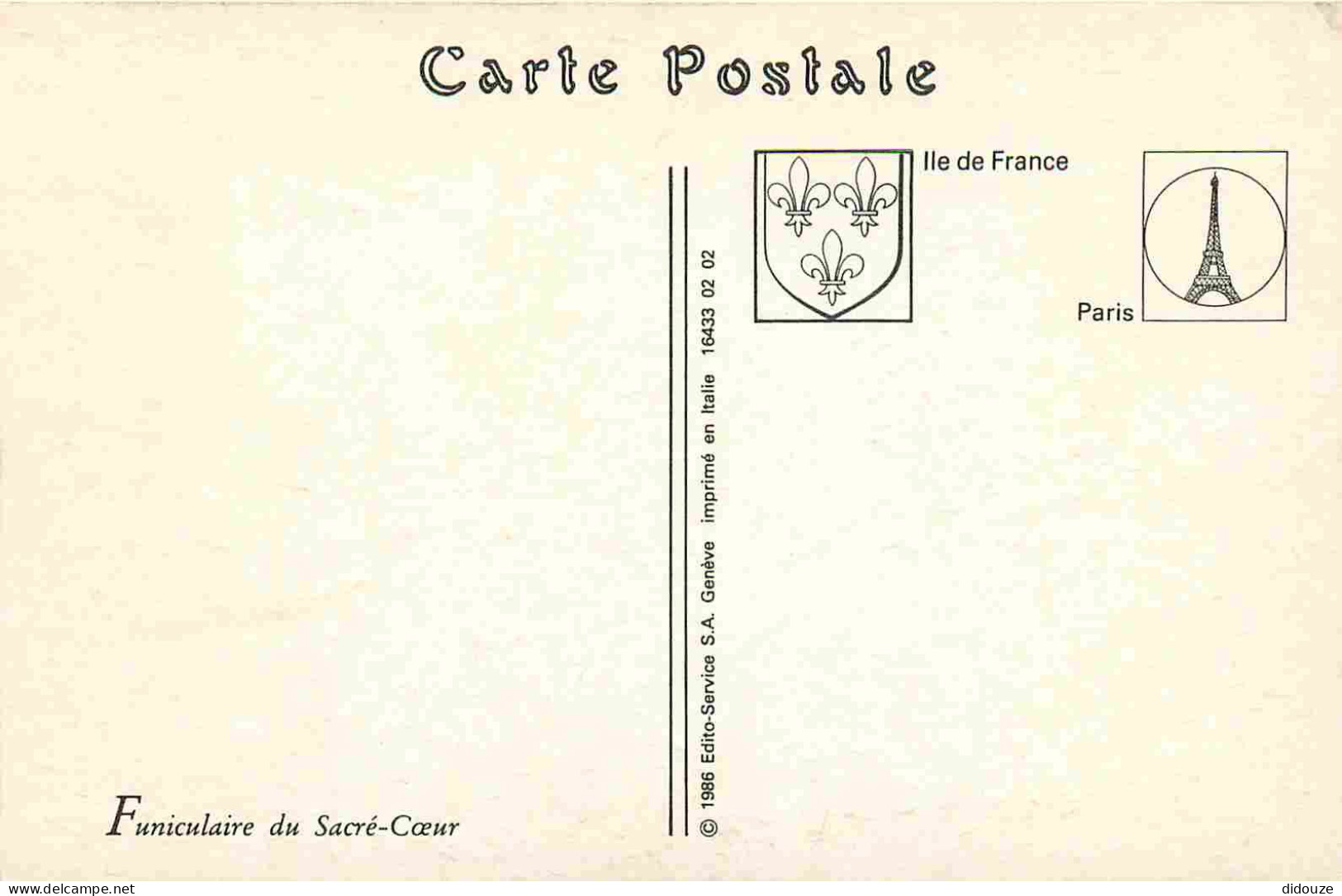 Reproduction CPA - 75 Paris - Le Funiculaire Du Sacré Cœur - CPM Format CPA - Voir Scans Recto-Verso - Non Classificati