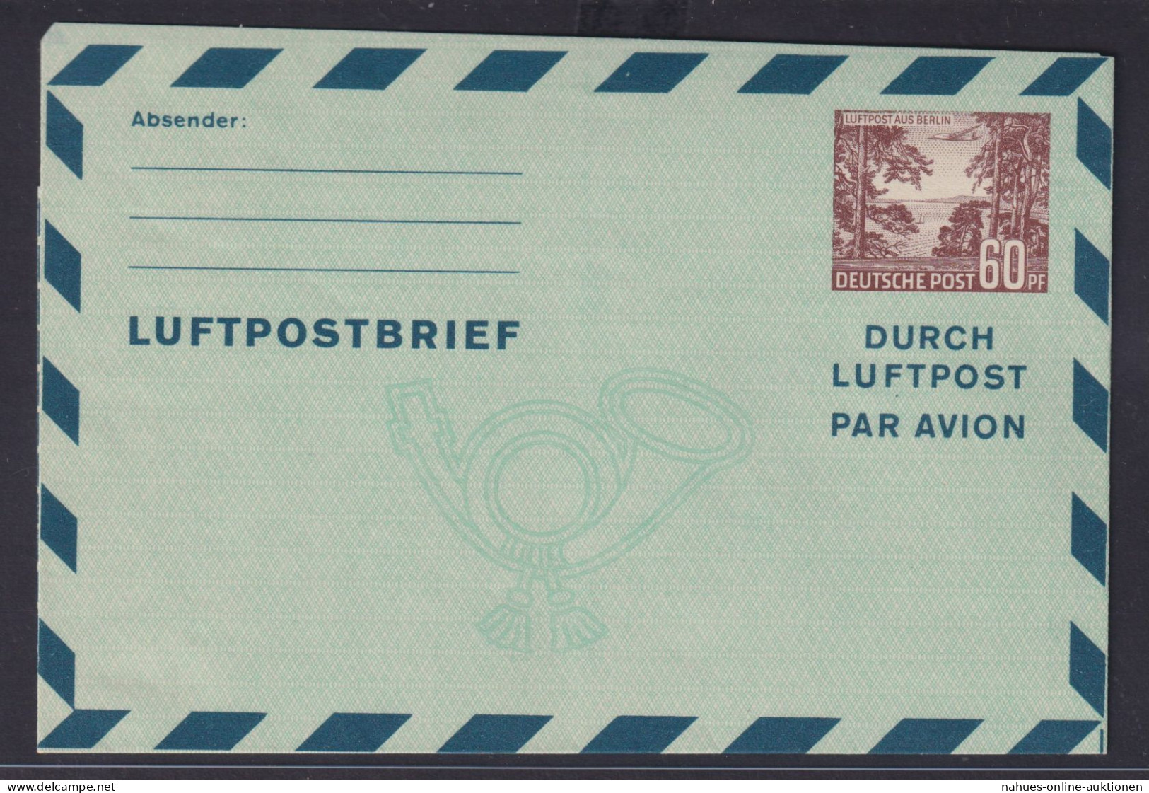 Berlin Brief Ganzsache Luftpostfaltbrief Aerogramm 60 Pfg. Bauten Kat.-Wert 60,- - Postcards - Used