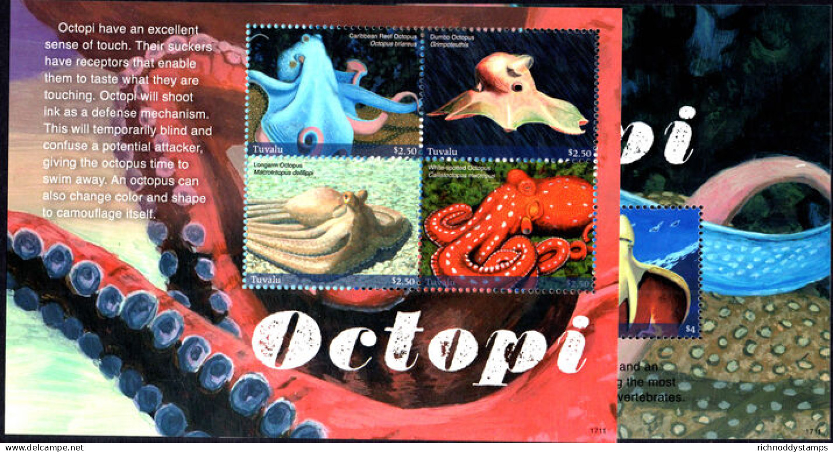 Tuvalu 2017 Octopuses Sheetlet And Souvenir Sheet Unmounted Mint. - Tuvalu (fr. Elliceinseln)