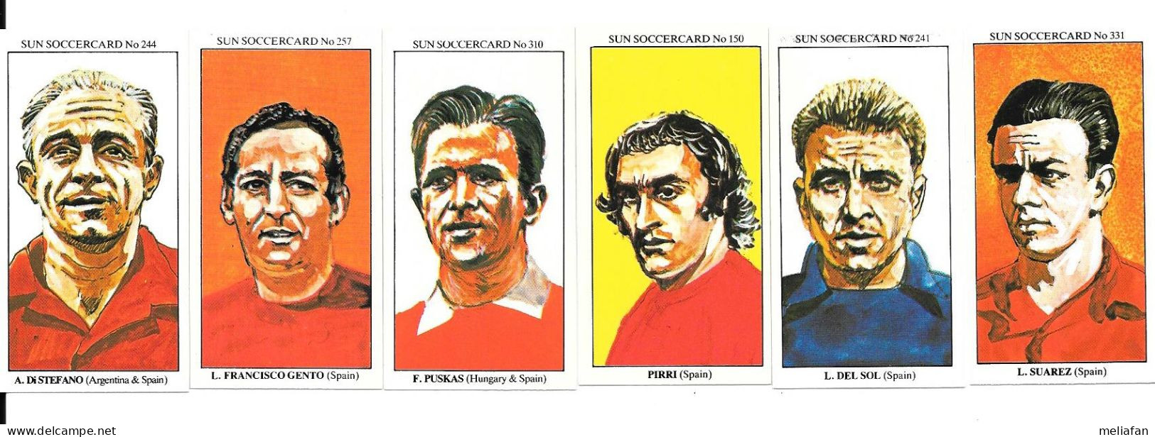 CG63 - SUN SOCCER CARDS - LUIS DEL SOL - LUIS SUAREZ - PIRRI - GENTO - PUSKAS - DI STEFANO - Trading Cards