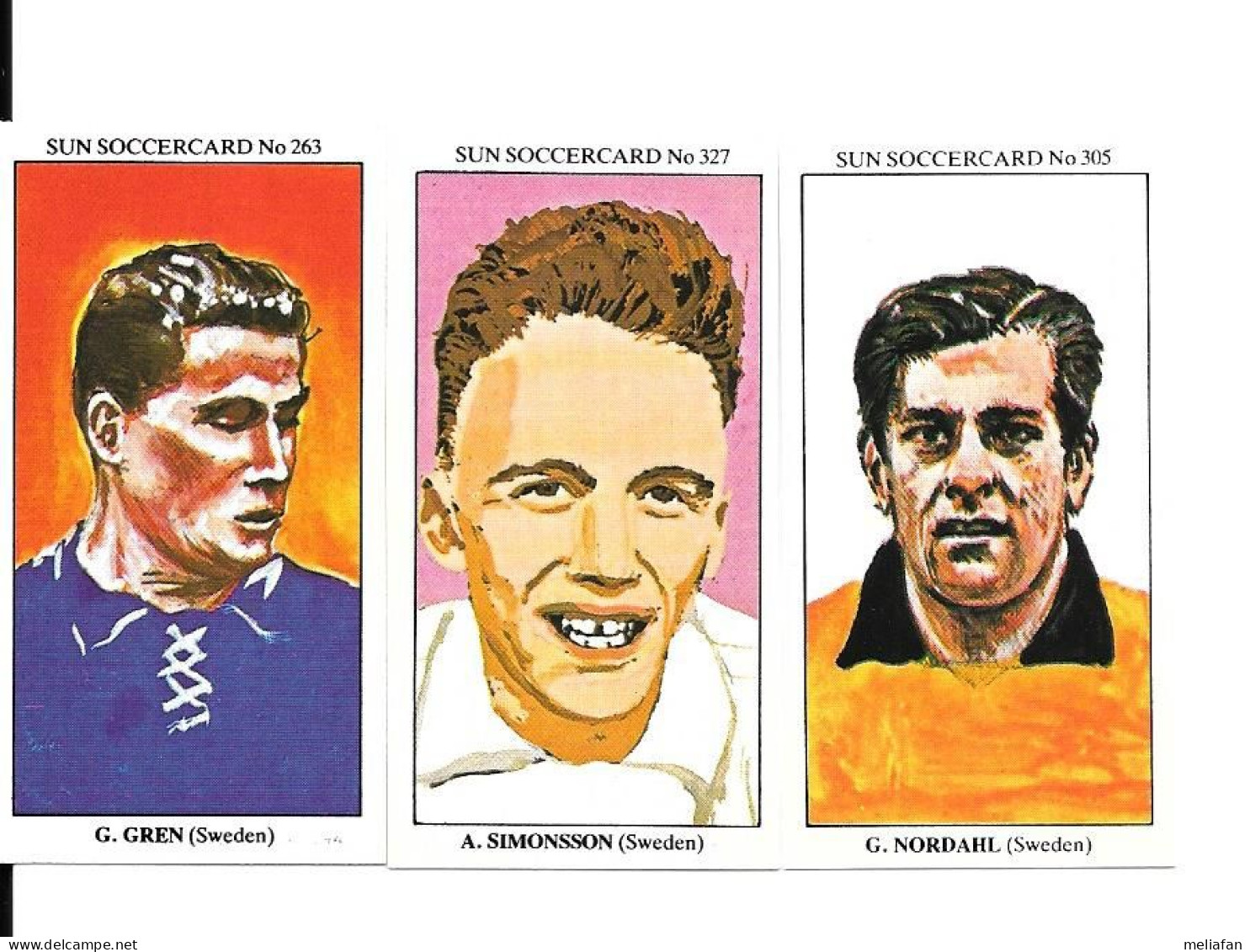 CG64 - SUN SOCCER CARDS - GUNNAR NORDHAL - GUNNAR GREN - AGNE SIMONSSON - Trading Cards