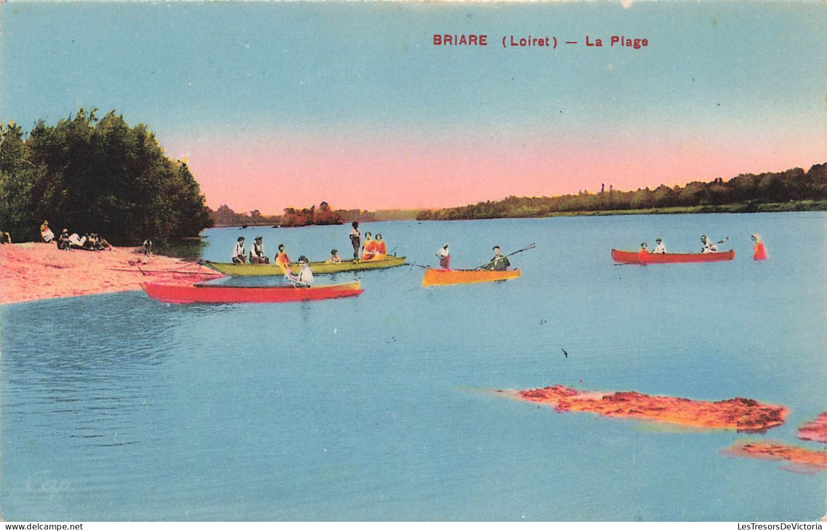 FRANCE - Briare (Loiret) - Vue Générale Sur La Plage - Des Barques - Carte Postale Ancienne - Briare