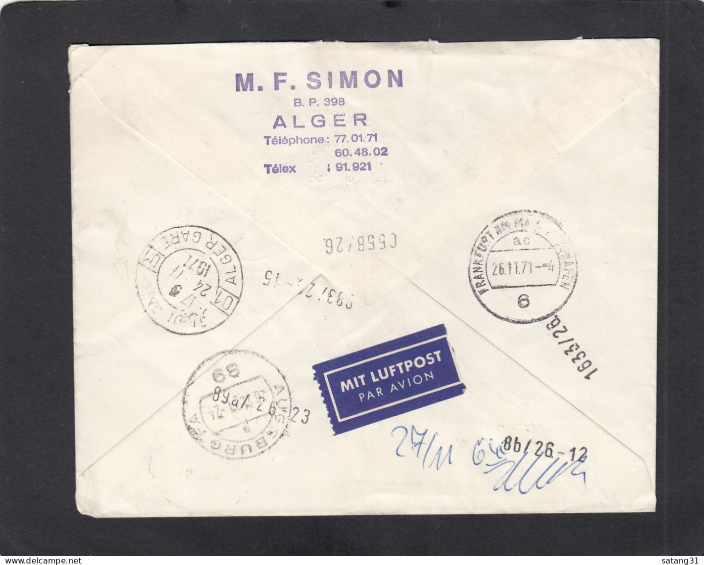 LETTRE PAR EXPRESS D'ALGER POUR L'ALLEMAGNE,1971. - Algeria (1962-...)