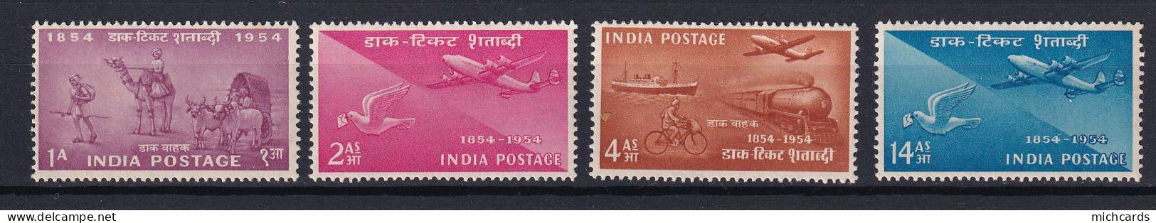 179 INDE 1954 - Yvert 48/51 - Chameau Oiseau Avion Bateau - Neuf ** (MNH) Sans Charniere - Ungebraucht