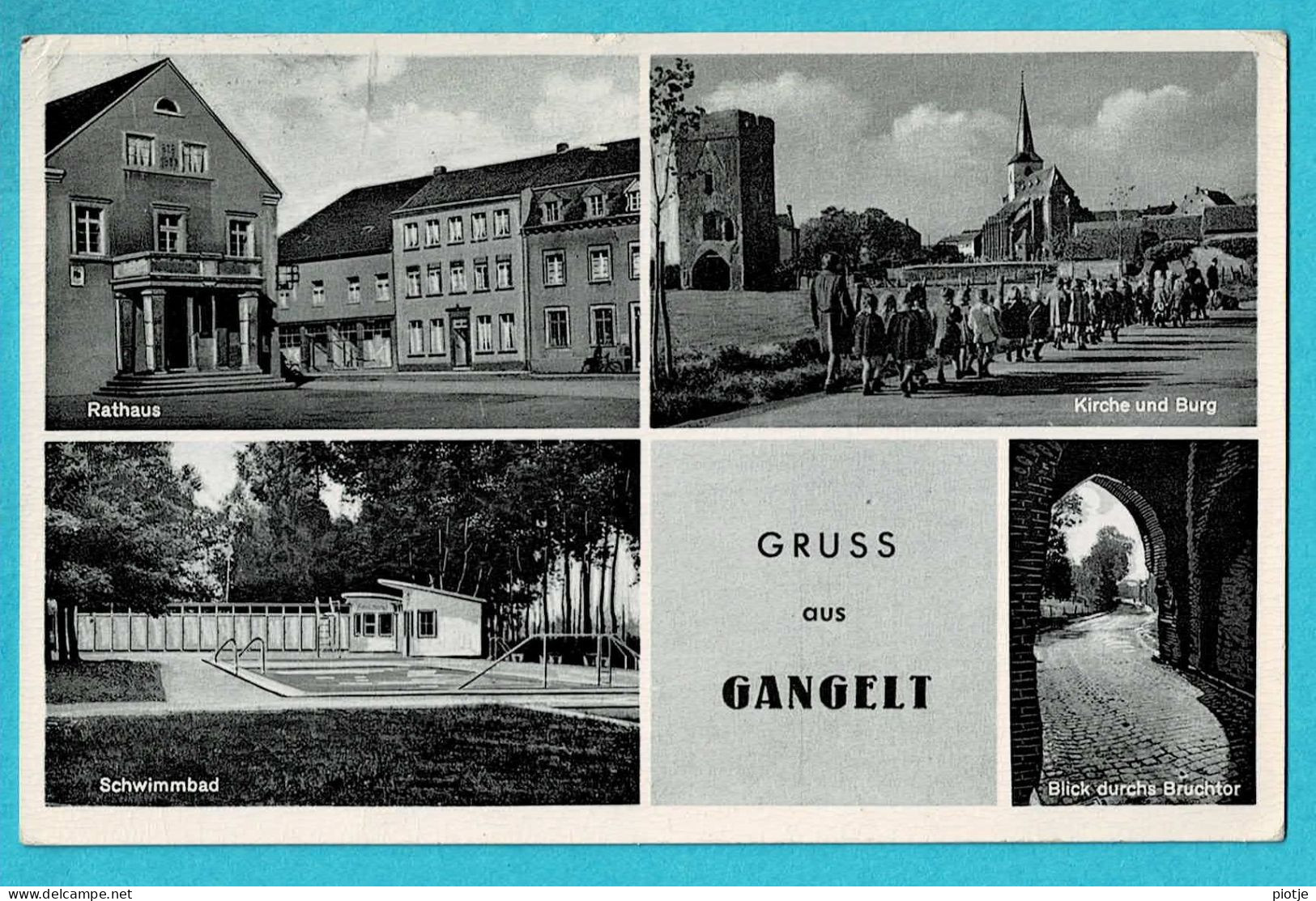 * Gangelt - Heinsberg (Nordrhein Westfalen - Deutschland) * (Korr's Grosverlag V33) Gruss Aus Gangelt, Kirche, Piscine - Heinsberg