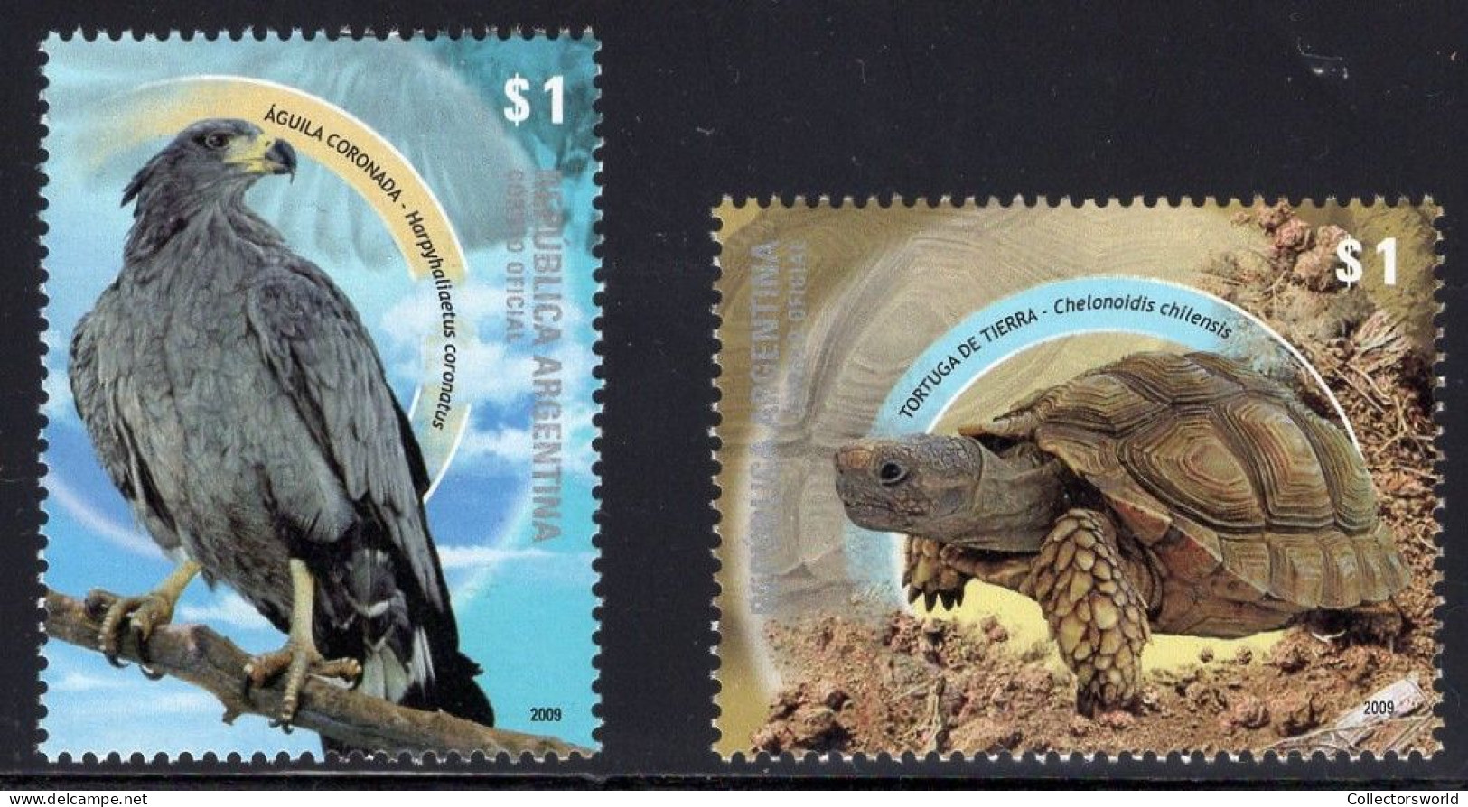 Argentina Serie 2v 2009 Endangered Wildlife Eagle Aigle Turtle Tortuga Bird Fauna MNH - Unused Stamps
