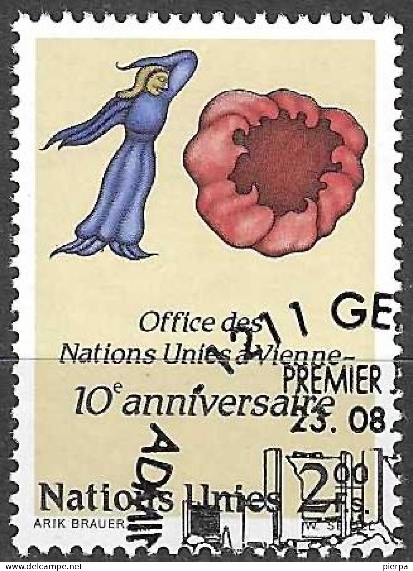 O.N.U. GENEVE - 1989 - 10° SEDE VIENNA - FR. 2,00 - USATO (YVERT 179 - MICHEL 179) - Gebruikt