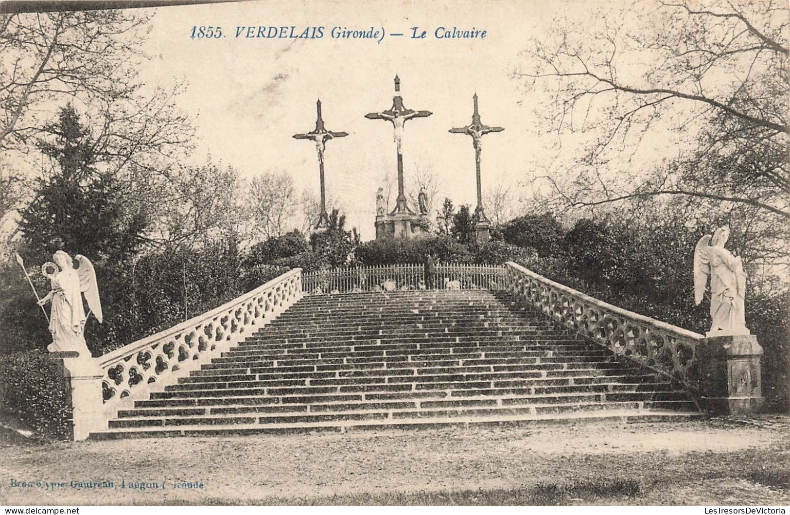 FRANCE - Verdelais (Gironde) - Le Calvaire - Vue Générale - L'escalier - Carte Postale Ancienne - Verdelais