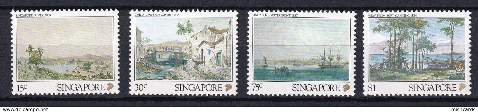 179 SINGAPOUR 1990 - Y&T 569/72 - Lithographier Paysage - Neuf ** (MNH) Sans Charniere - Singapur (1959-...)