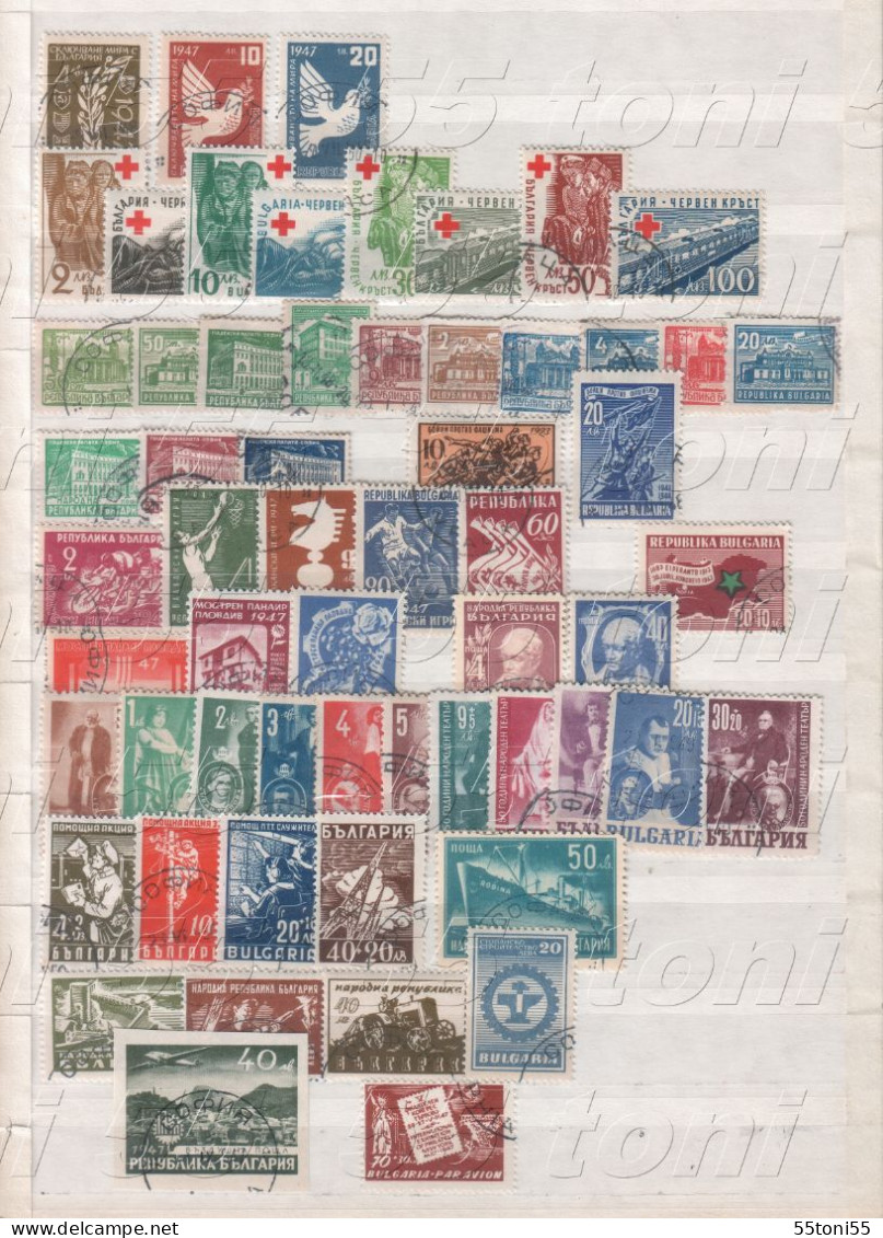 1945;1946;1947;1948;1949 COMPL.–used/gest.(O) Mi-468/717 Without 595 BULGARIA / BULGARIE - Années Complètes