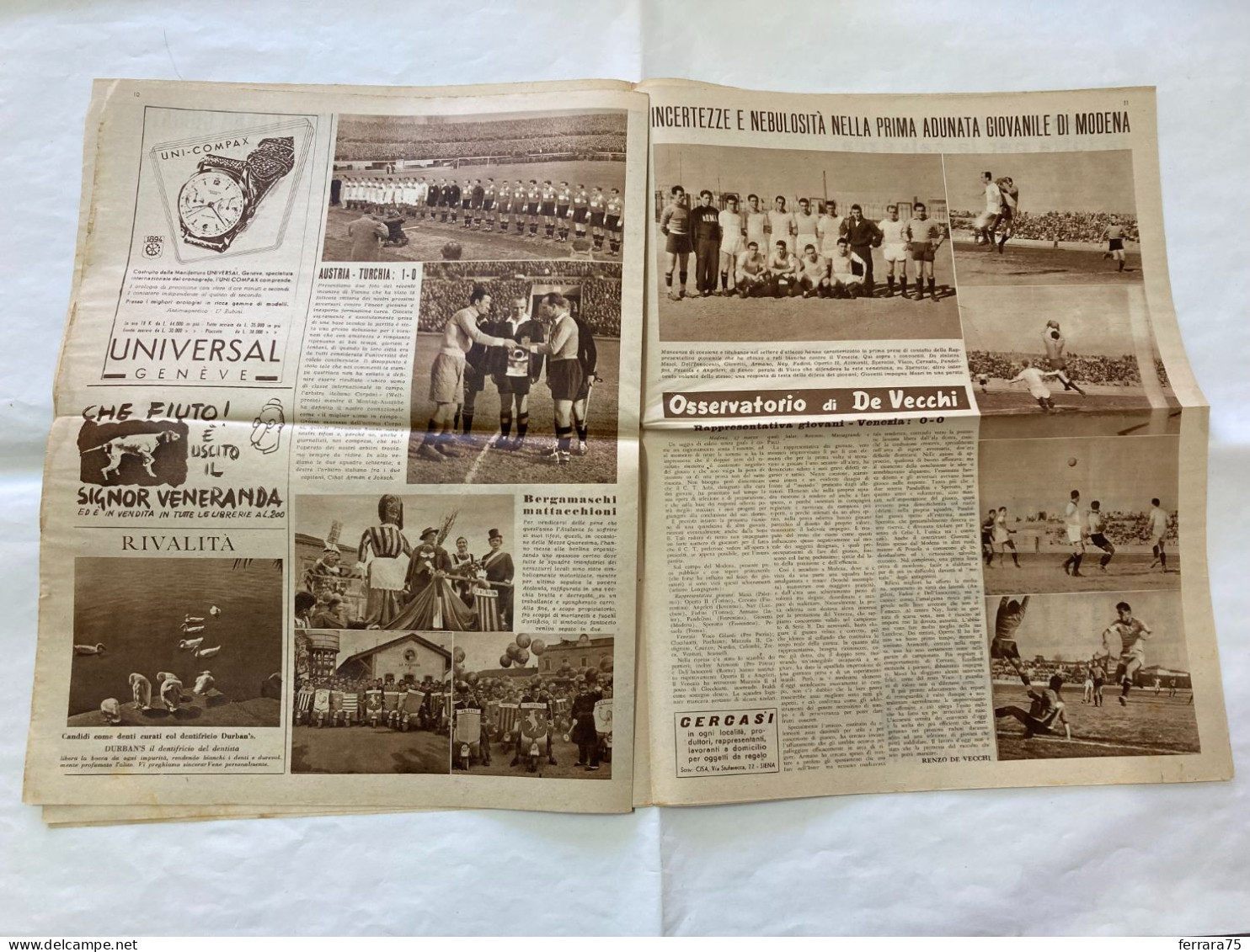 IL CALCIO ILLUSTRATO LA NAZIONALE- ITALIA-SPAGNA PRIMA VITTORIA N.13 1949. - Sport