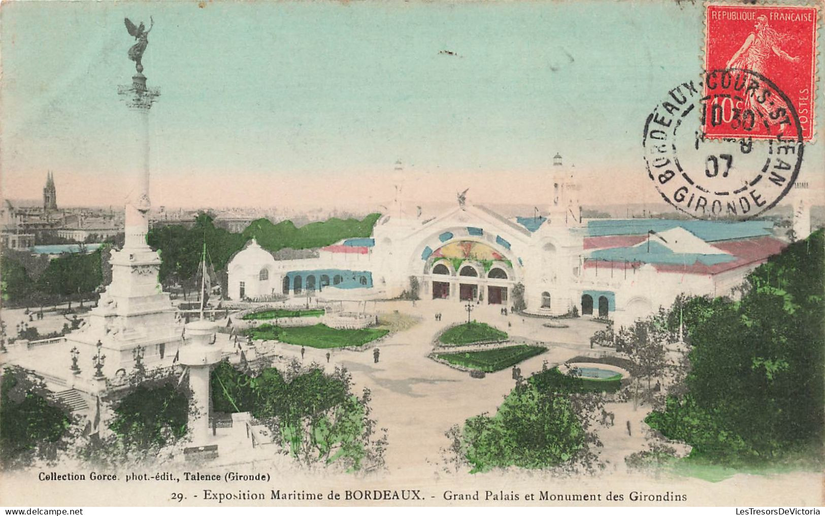 FRANCE - Exposition Maritime De Bordeaux - Grand Palais Et Monument Des Girondins - Carte Postale Ancienne - Bordeaux