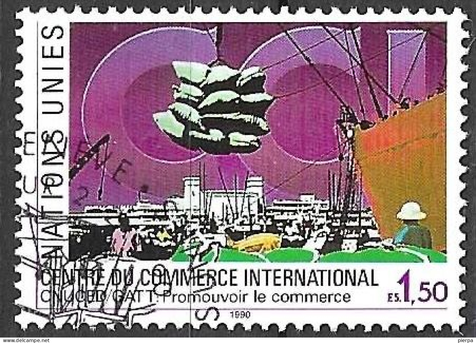 O.N.U. GENEVE - 1990 - CENTRO COMMERCIALE - USATO (YVERT 186 - MICHEL 182) - Gebruikt