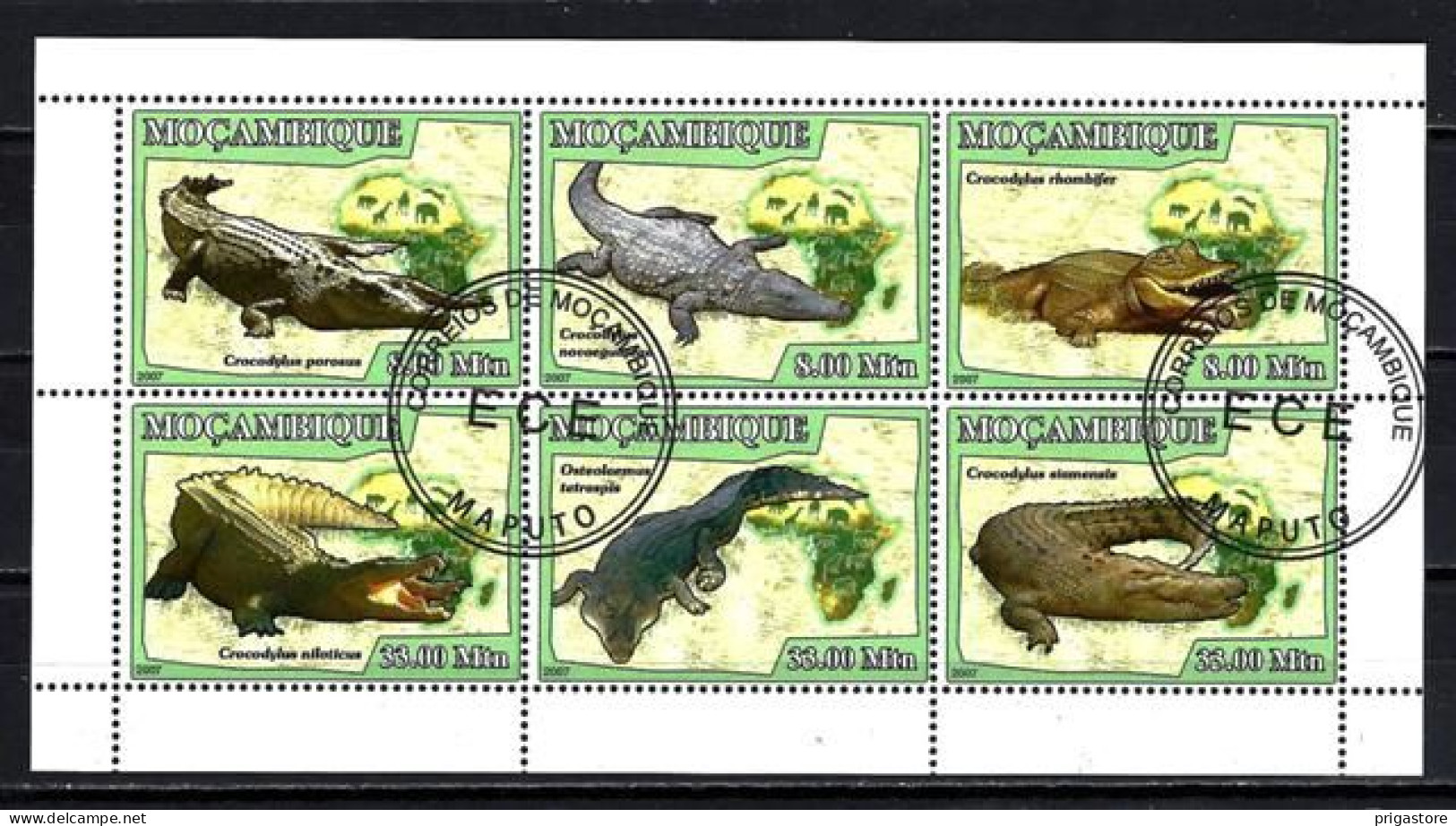 Mozambique 2007 Animaux Crocodiles (277) Yvert N° 2384 à 2389 Oblitérés Used - Mozambique