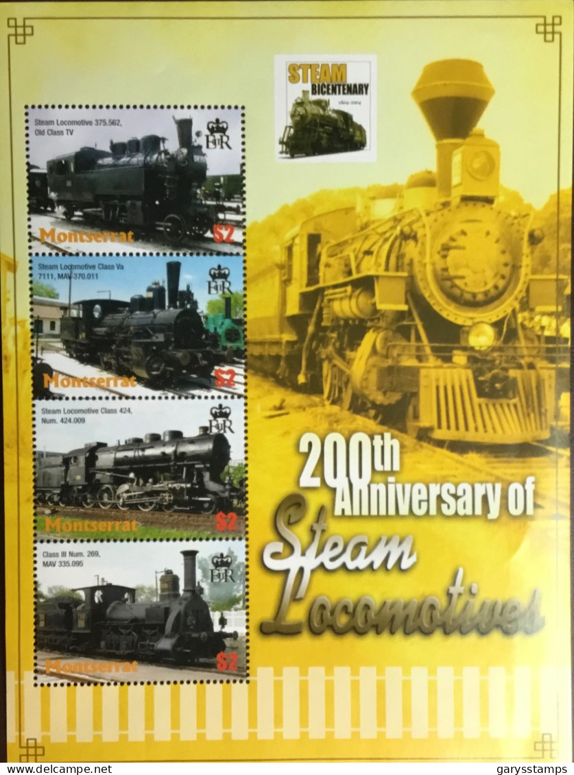 Montserrat 2004 Steam Locomotives Sheetlet MNH - Montserrat