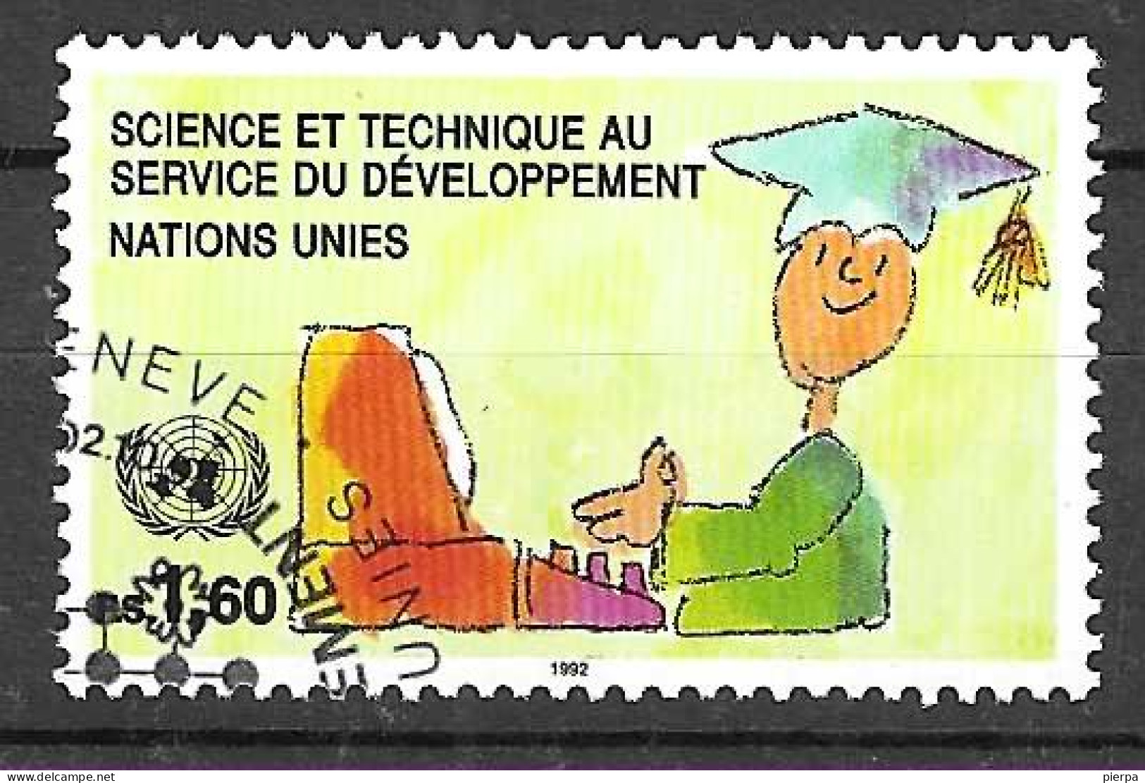 O.N.U. GENEVE - 1992 - SCIENZA E TECNICA - F. 1,60 - USATO (YVERT 234 - MICHEL 222) - Gebraucht