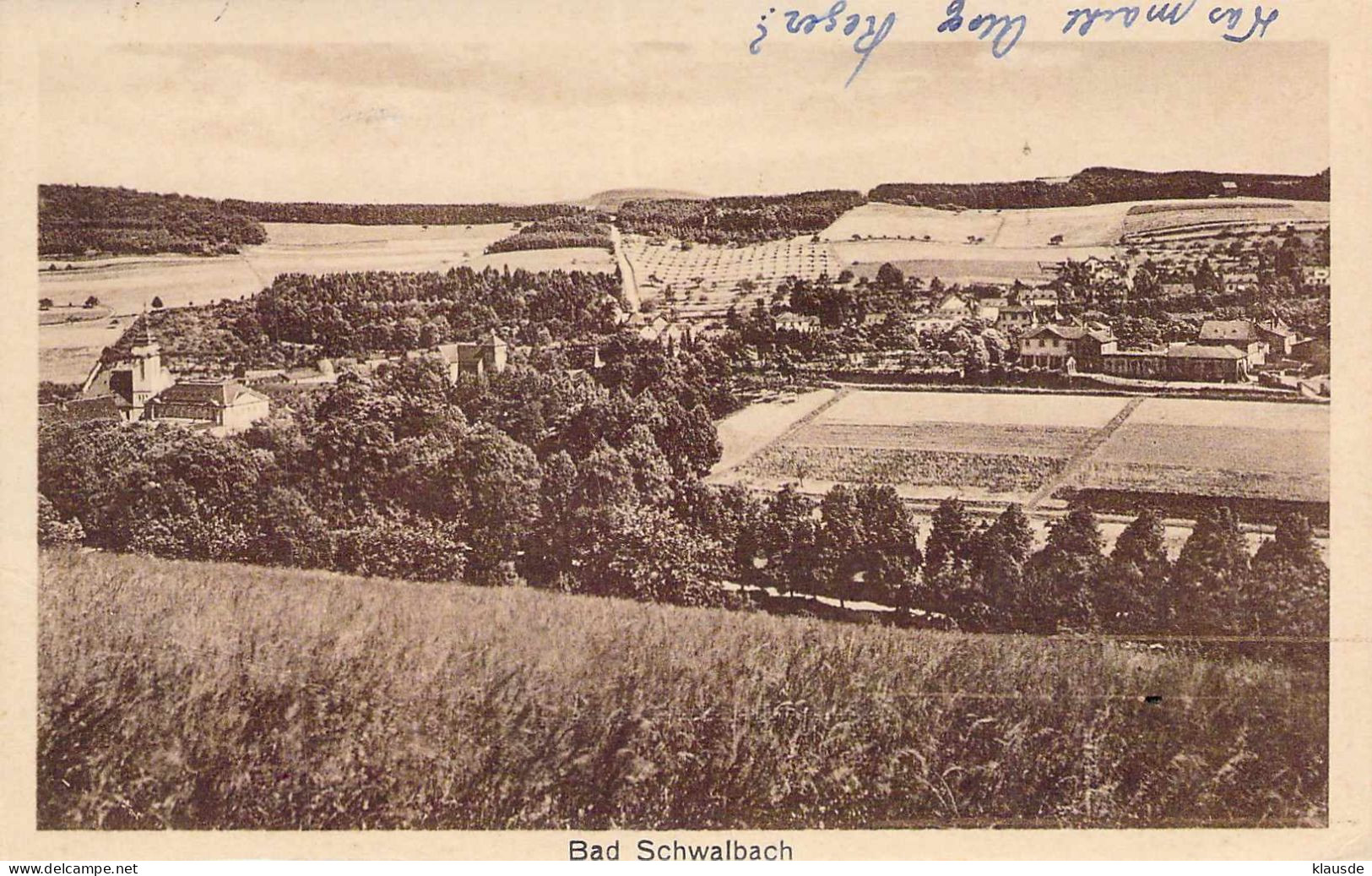 Bad Schwalbach - Panorama Gel.1946 SST Zensur - Bad Schwalbach