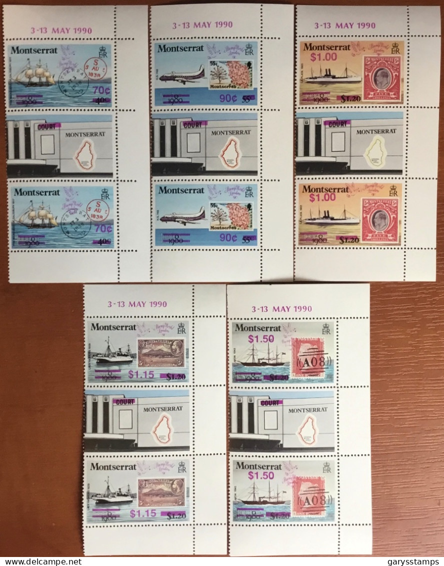 Montserrat 1990 Stamp World Gutter Pairs MNH - Montserrat