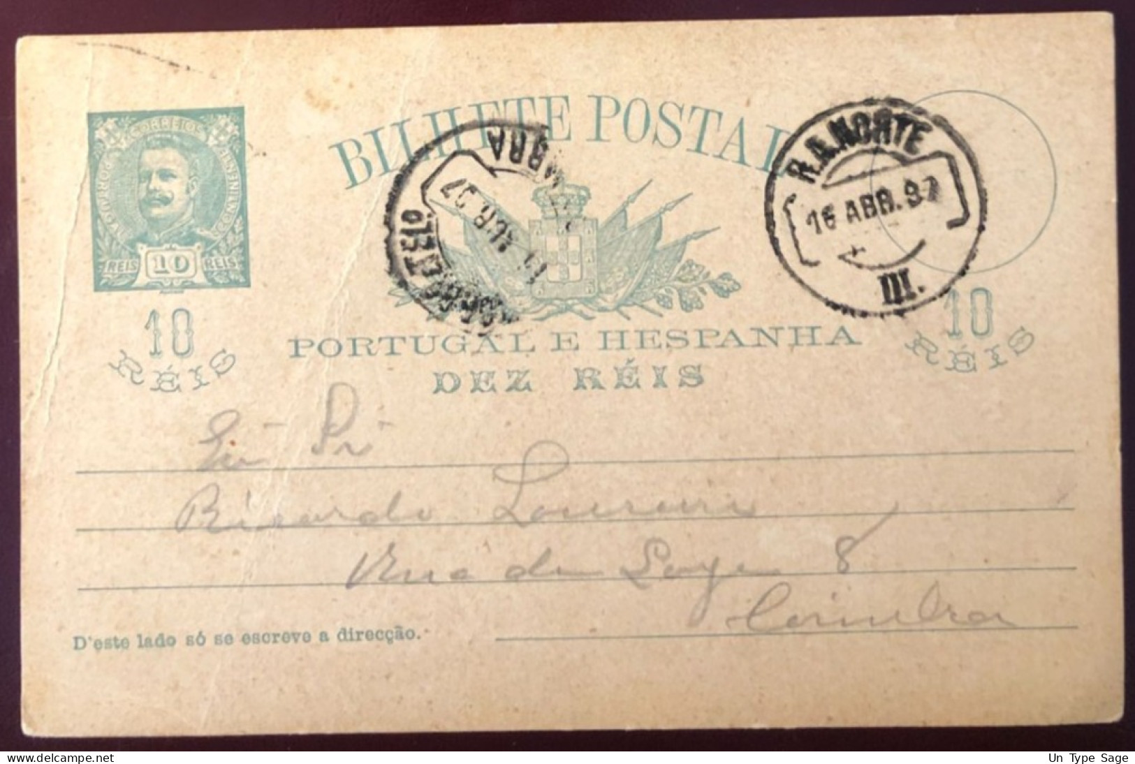 Portugal, Entier-carte De R. A. MORTE 16.4.1897 - (N193) - Postal Stationery