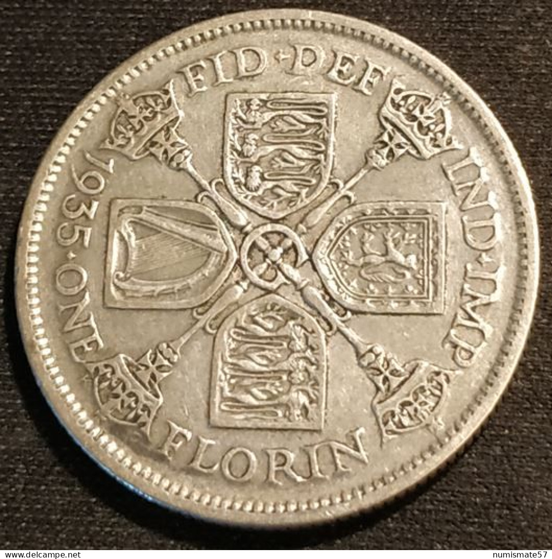 GRANDE BRETAGNE - 1 FLORIN 1935 - George V - Argent - Silver - KM 834 - J. 1 Florin / 2 Shillings