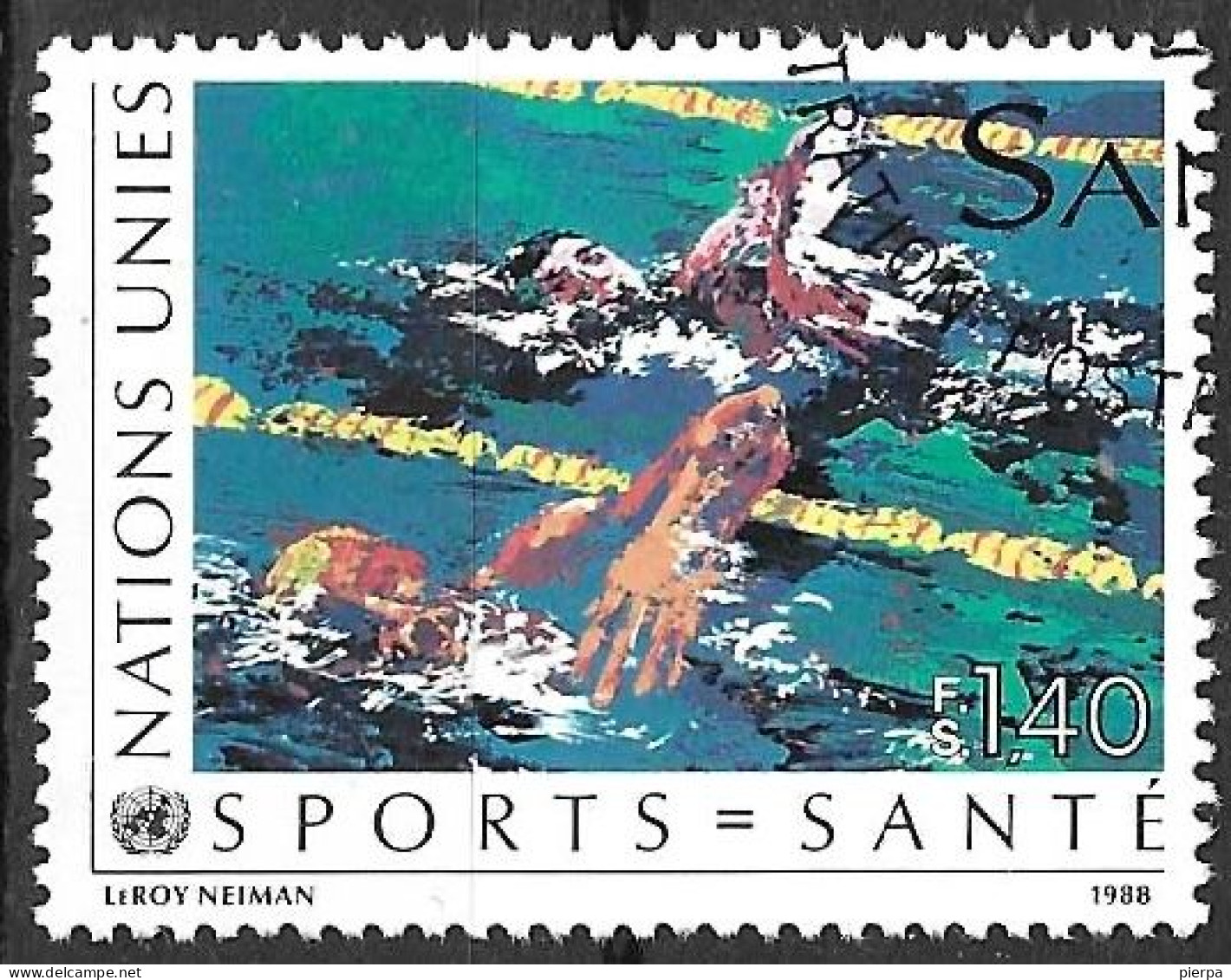 O.N.U. GENEVE - 1988 - SANITA' SPORT - F. 1,40 - USATO (YVERT 170 - MICHEL 170) - Gebruikt