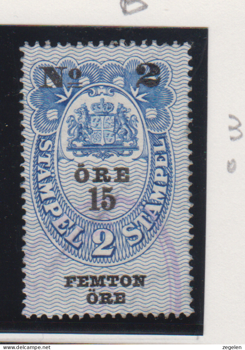 Zweden Fiskale Zegel Cat. Barefoot : Fondstaempel(Bill Of Exchange) 34bB Dikke Druk - Revenue Stamps