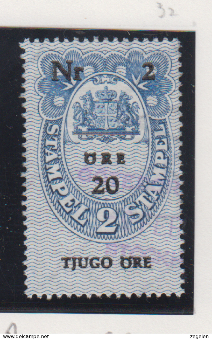 Zweden Fiskale Zegel Cat. Barefoot : Fondstaempel(Bill Of Exchange) 35aB Dunne Druk - Revenue Stamps