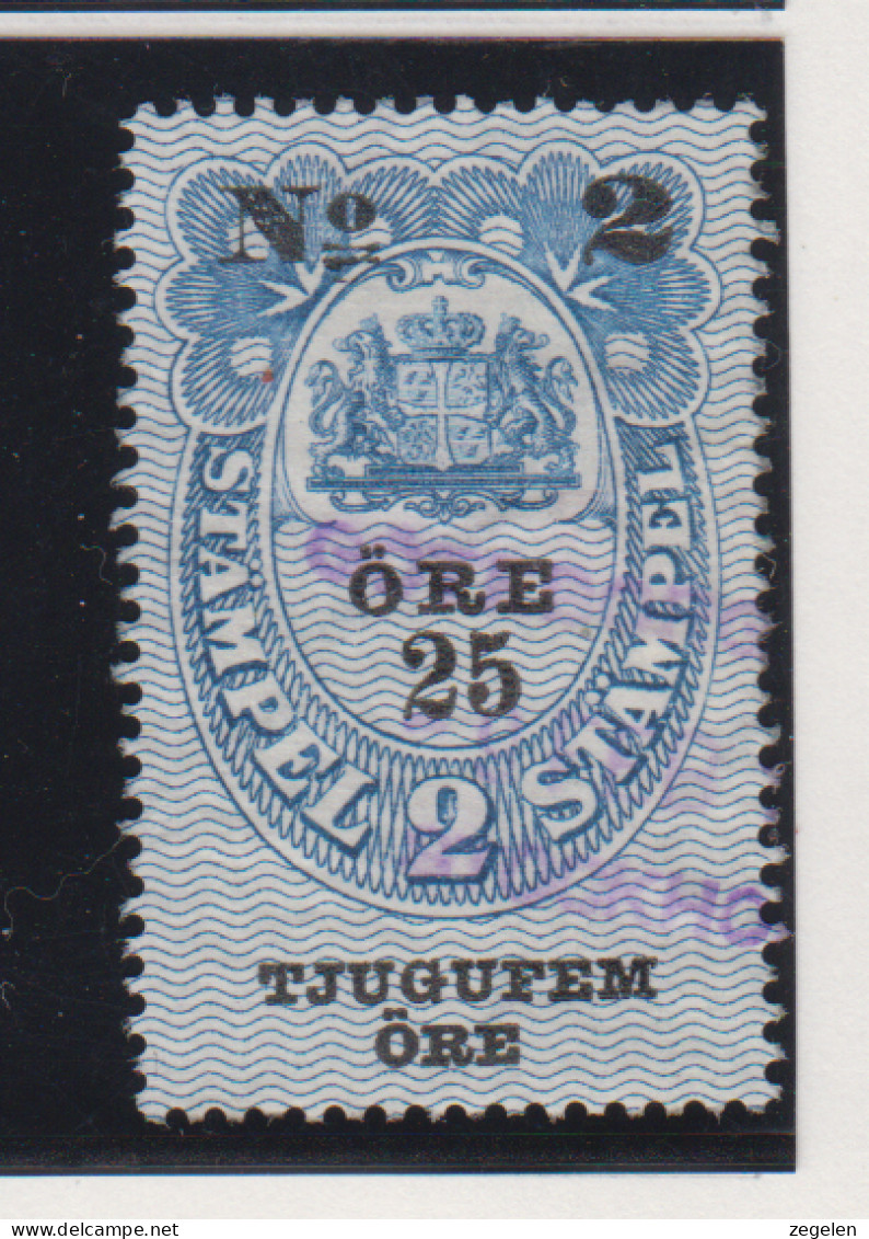 Zweden Fiskale Zegel Cat. Barefoot : Fondstaempel(Bill Of Exchange) 36bB Dikke Druk - Revenue Stamps