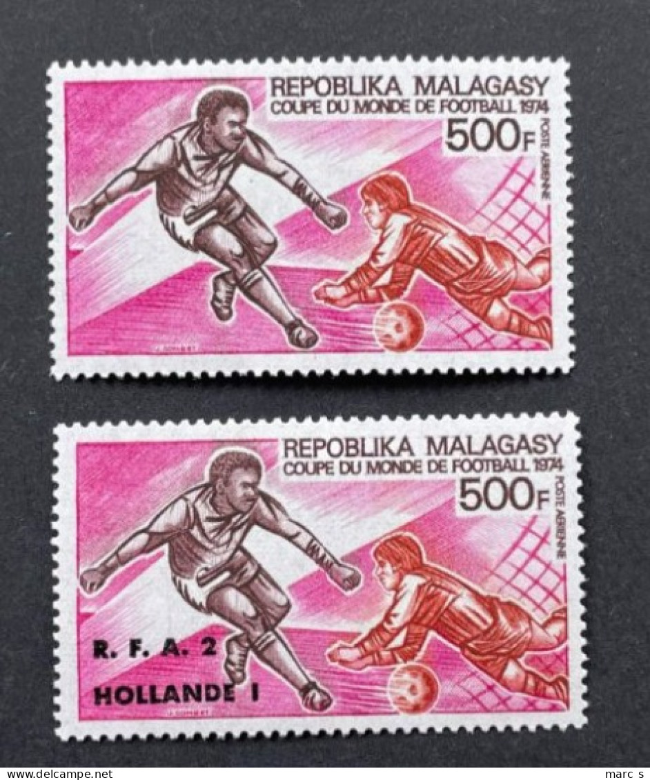 MADAGASCAR 1974 - NEUF**/MNH - Série Complète Mi 703 + 718 - YT PA 133 + 143 - FOOTBALL SOCCER MUNICH - Madagascar (1960-...)