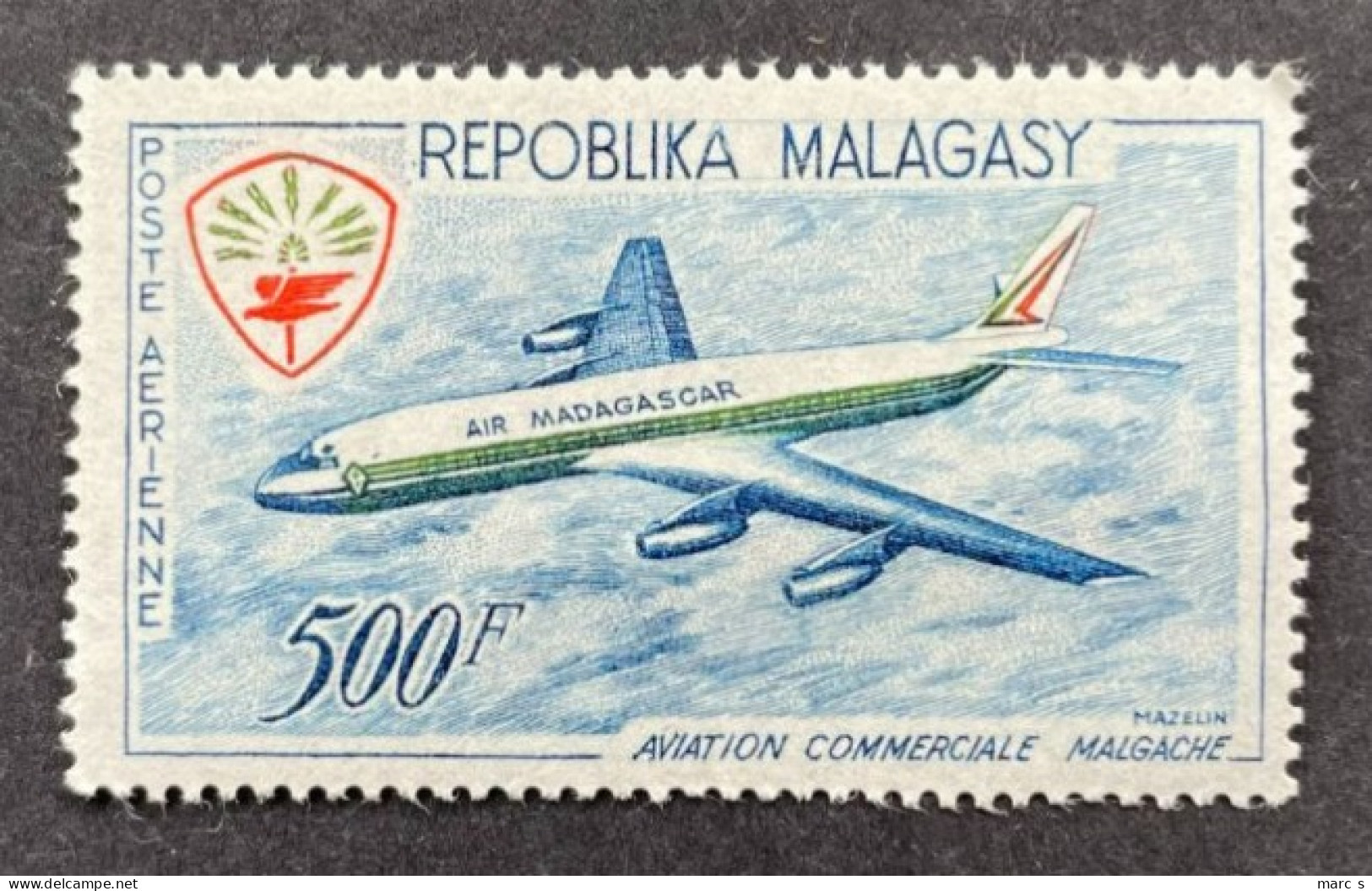 MADAGASCAR 1963 - NEUF**/MNH - Mi 493 - YT PA 88 - DOUGLAS DC 8 - Madagascar (1960-...)