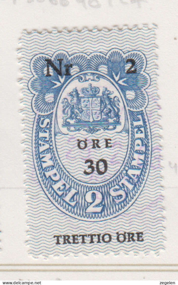 Zweden Fiskale Zegel Cat. Barefoot : Fondstaempel(Bill Of Exchange) 37aB Dunne Druk - Revenue Stamps