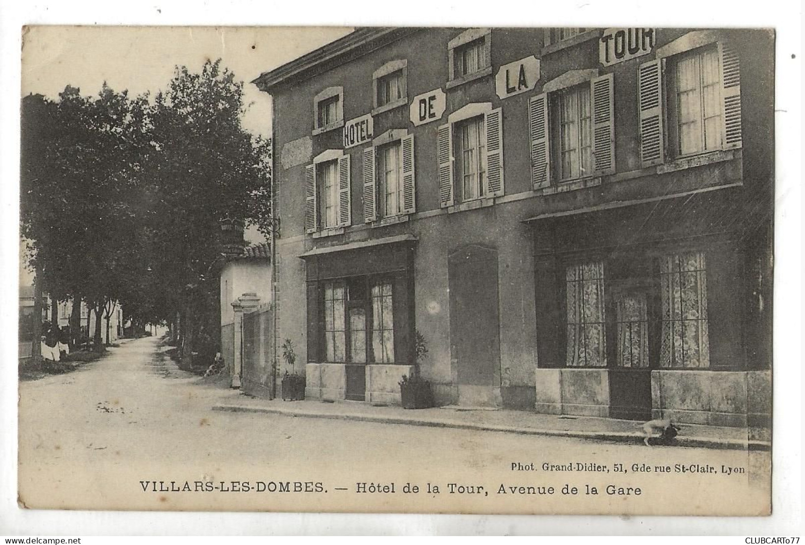 Villars-les-Dombes (01) : L'hôtel De La Tour Avenue De La Gare En 1914 PF - Villars-les-Dombes