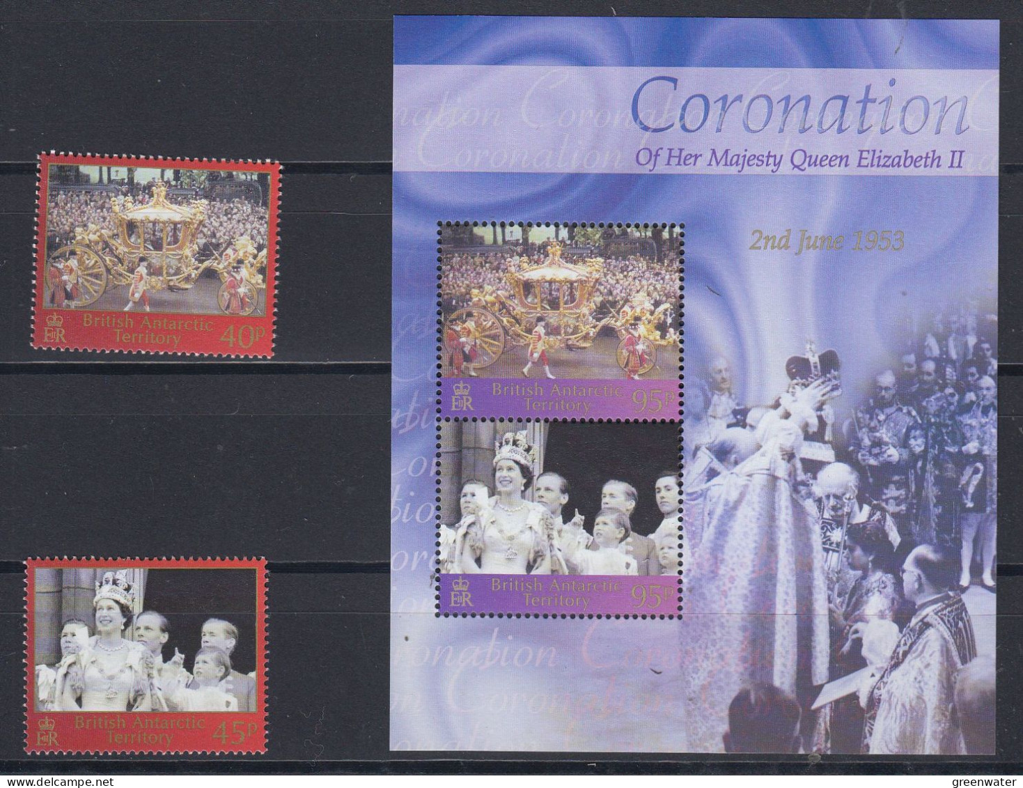 British Antarctic Territory (BAT) 2003 Coronation Queen Elizabeth II 2v + M/s ** Mnh (ZO158) - Ongebruikt