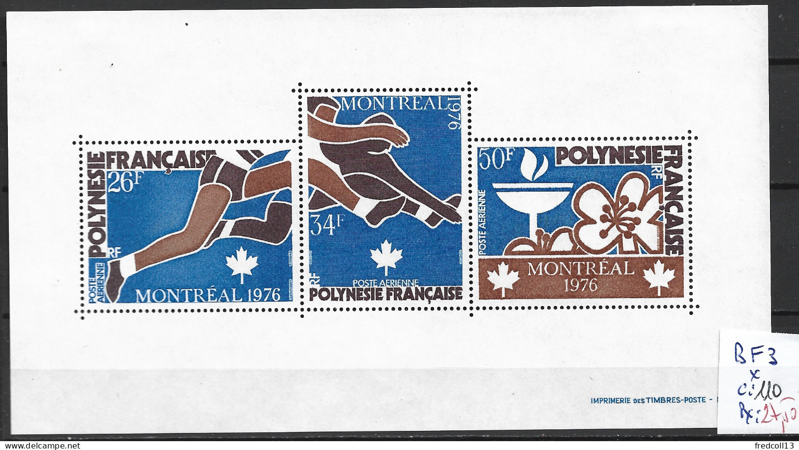 POLYNESIE FRANCAISE BF 3 * Côte 110 € - Blocks & Sheetlets